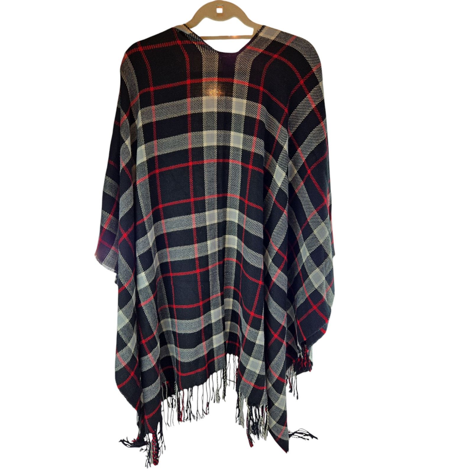 Other Just Jamie | Plaid, Fringed Shawl | Size OS Size ONE SIZE - 3 Thumbnail