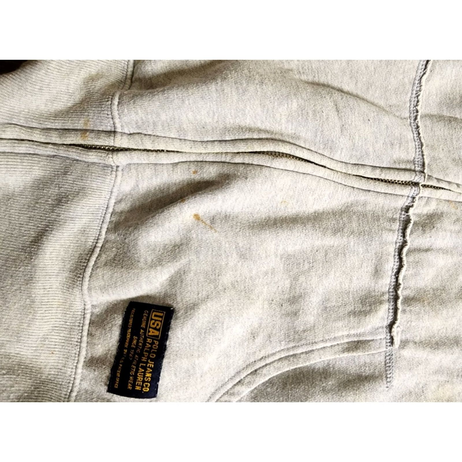 Polo Ralph Lauren Vintage Ralph Lauren Polo Jeans USA Hoodie Sweatshirt Sweater Full Zip Logo Flag Mens XL Gr ay 90s 2000s Classic Vintage USA Logo Size US XL / EU 56 / 4 - 6 Thumbnail