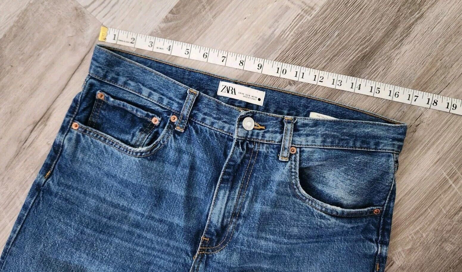 Zara Zara Jeans Slim Straight Raw Hem Size 34 Womens 12 Eur 40 Size 30" / US 8 / IT 44 - 4 Thumbnail