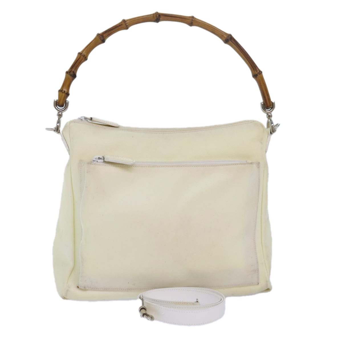 Gucci Bamboo Shoulder Bag Nylon White 000 2032, Women's