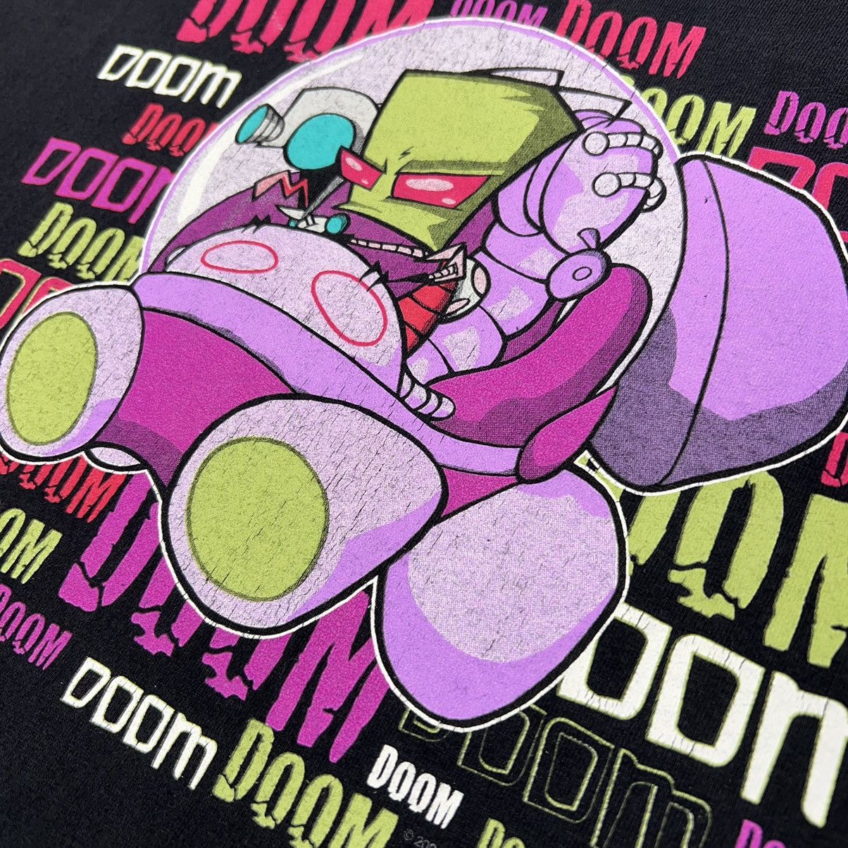 Nickelodeon × Vintage VTG Invader Zim Tee Shirt Black Nickelodeon Viacom Cartoon Size US L / EU 52-54 / 3 - 4 Thumbnail