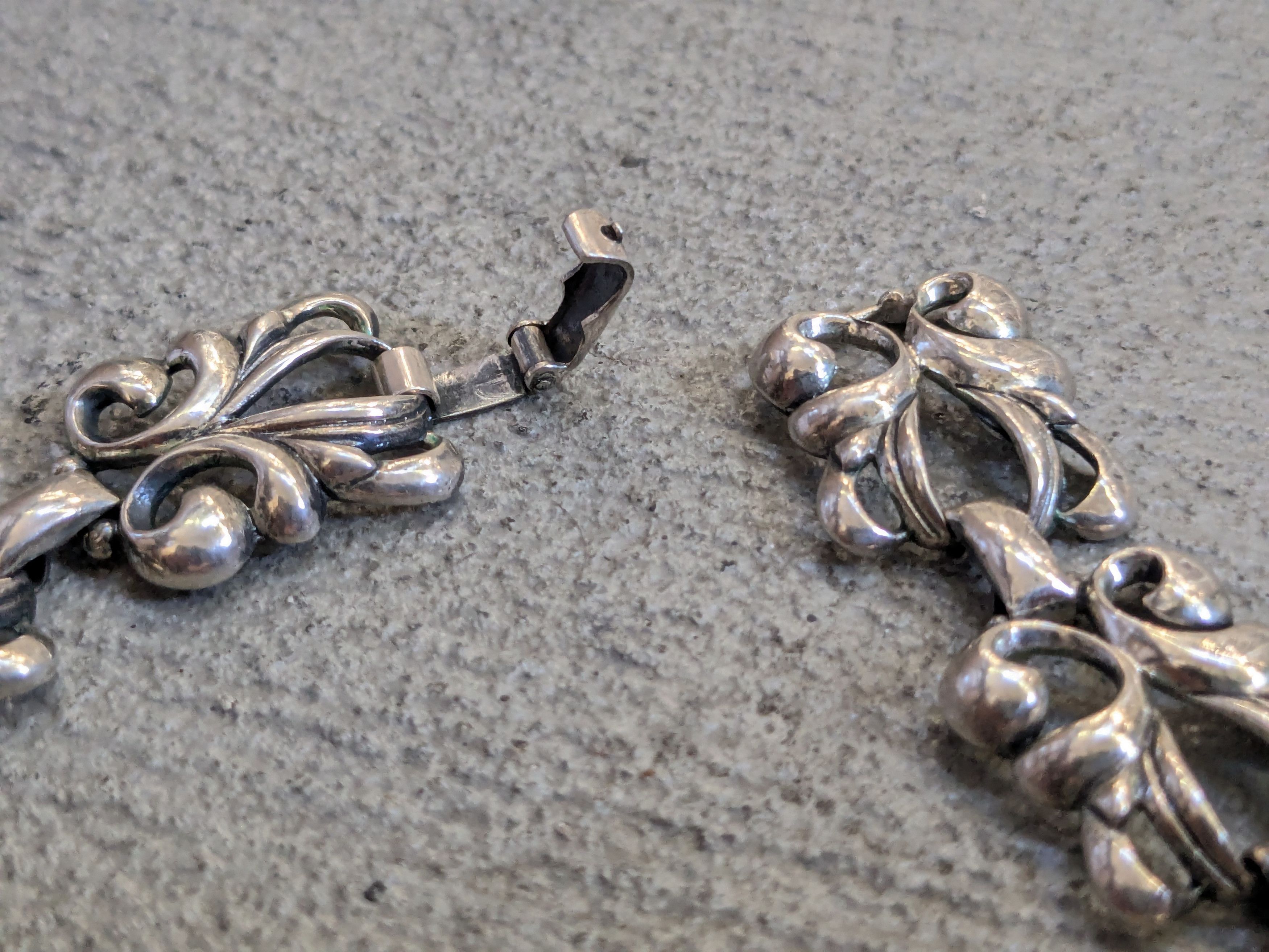 Sterling Silver Sterling Silver Danecraft Necklace Floral Fleur de Lis 15.5" Size ONE SIZE - 12 Thumbnail