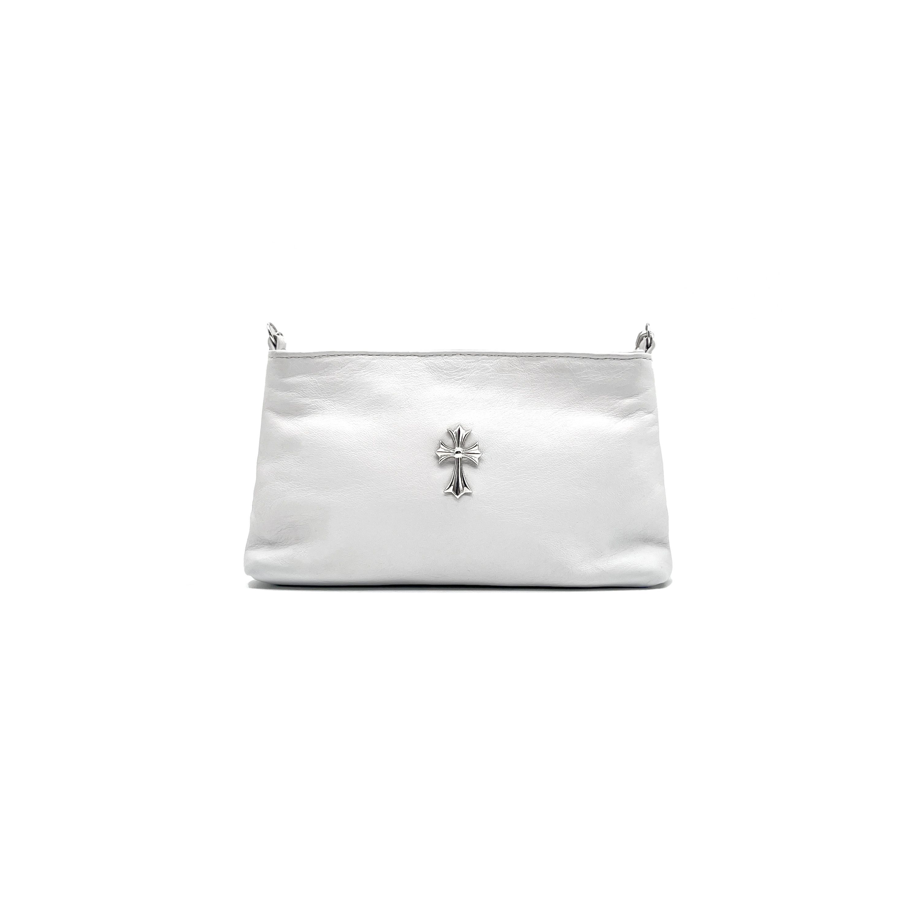 Chrome Hearts Chrome Hearts Silver Safety Pin Chain White Shoulder Bag Size ONE SIZE - 1 Thumbnail