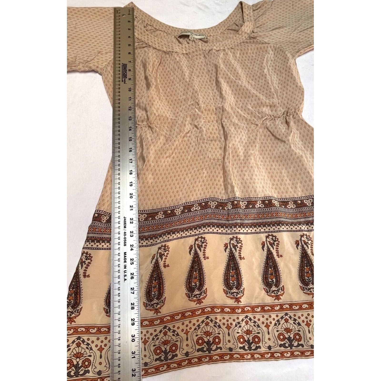 What Goes Around Comes Around What Goes Around Comes Around Women Medium Shift Mini Dress Long Sleeve Geo Silk Multicolor Size M / US 6-8 / IT 42-44 - 7 Thumbnail