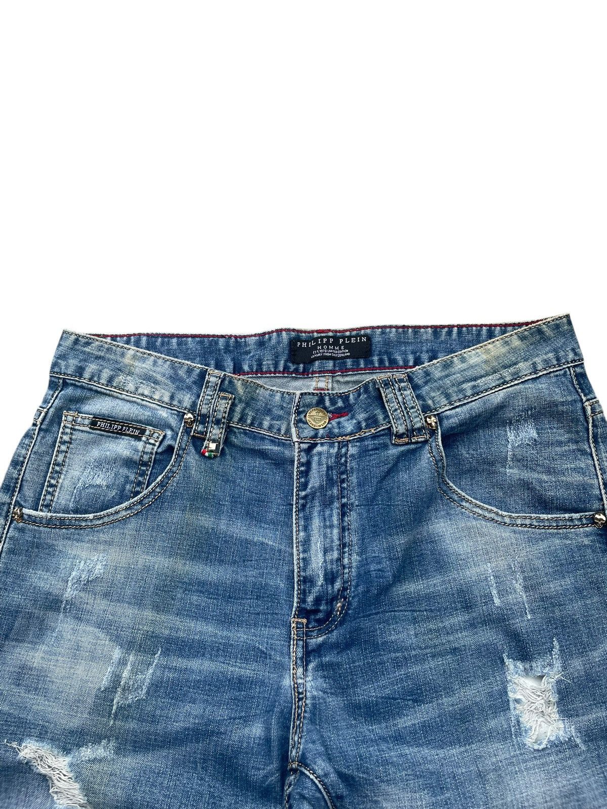 Philipp Plein Philipp Plein Faded Distressed Jeans Size US 33 - 6 Thumbnail