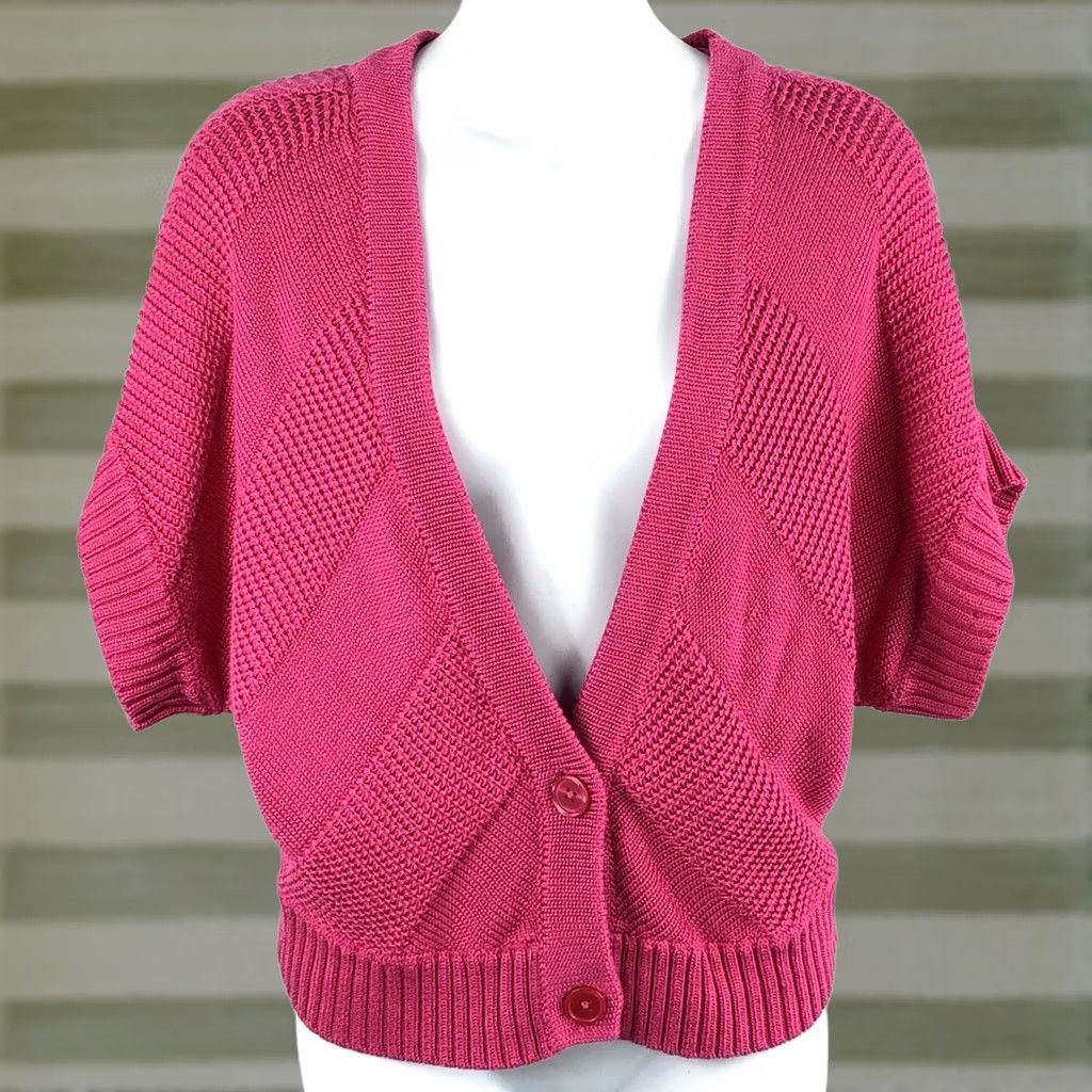 Worthington Worthington Cropped Cardigan Shrug Sweater XL Pink Dolman Short Sleeve Women Size XL / US 12-14 / IT 48-50 - 1 Thumbnail