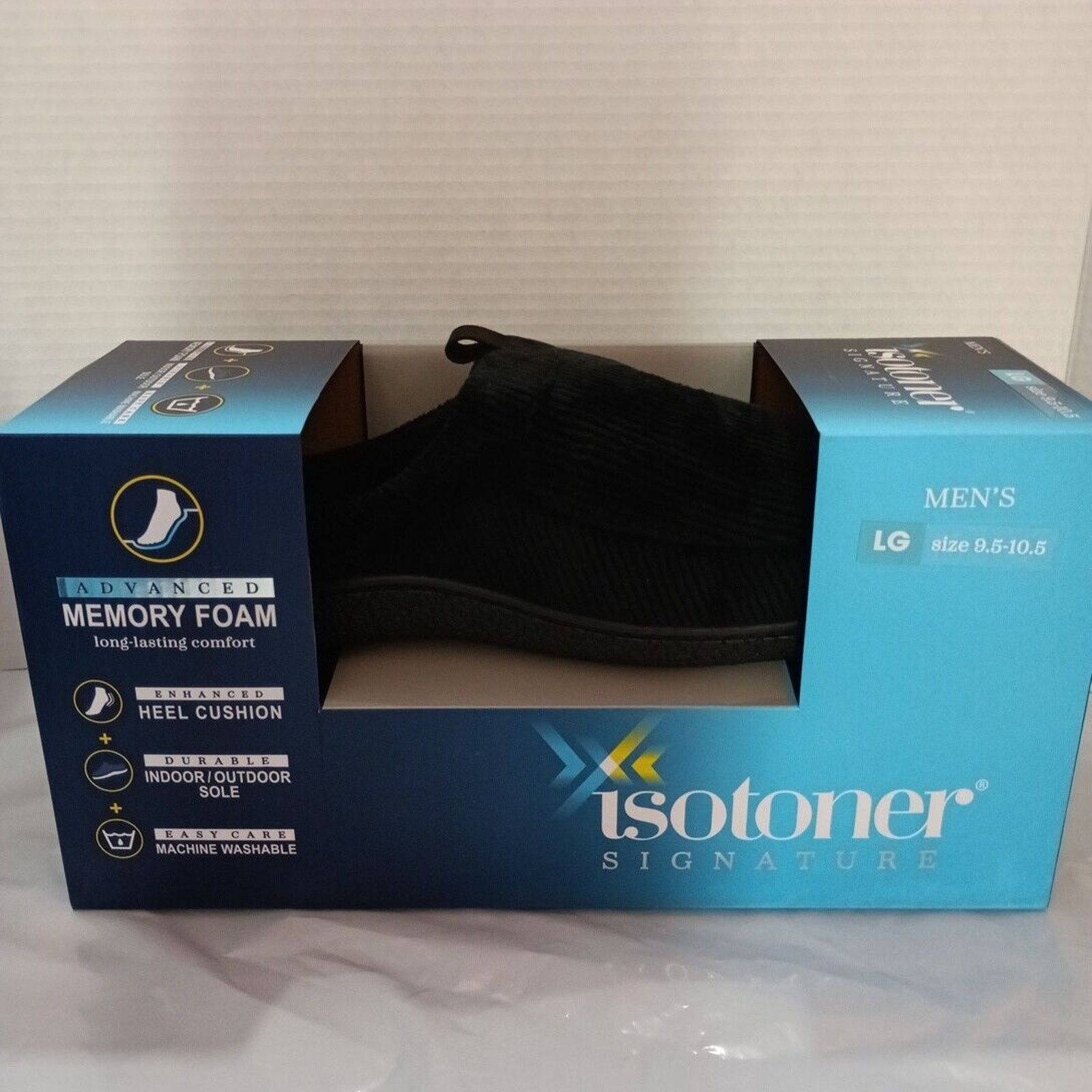 & Other Stories Isotoner Men's Slides Slippers Men's Size 9.5-10.5 Black Size US 9.5 / EU 42-43 - 4 Thumbnail