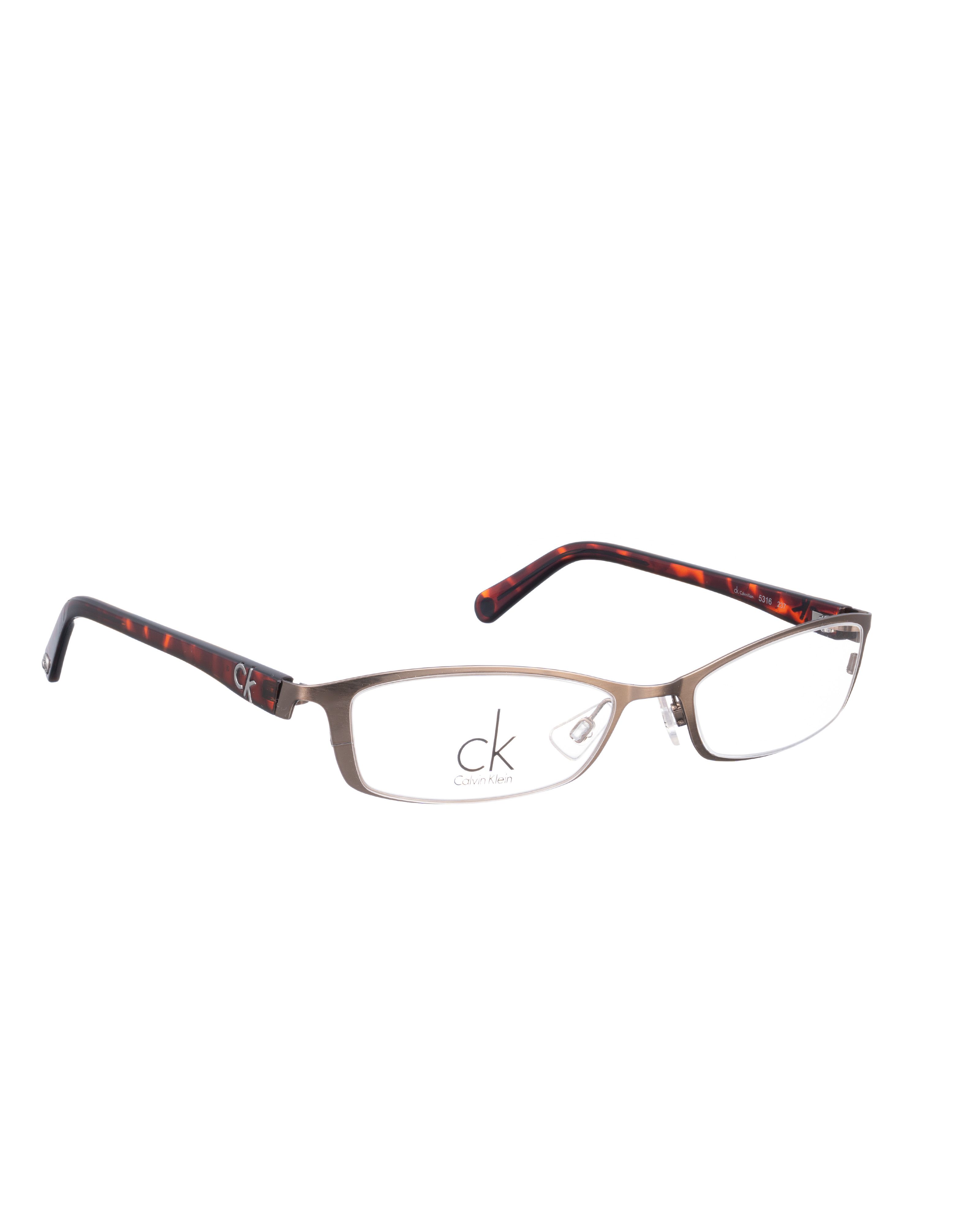 Calvin Klein Calvin Klein 00s Half Rim Havana Metallic Glasses Size ONE SIZE - 1 Thumbnail