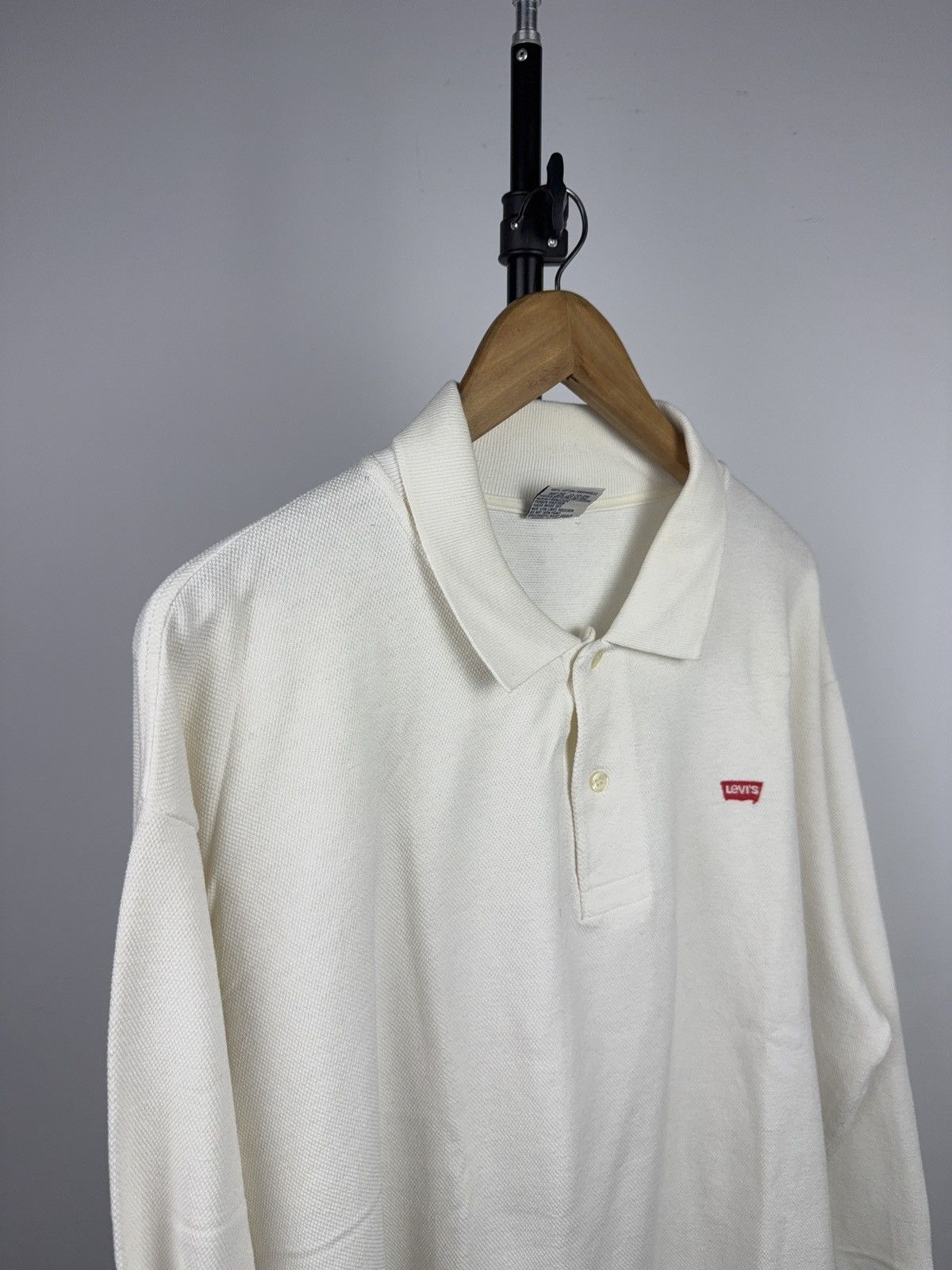 Levi's Vintage Clothing Retro 90s USA Levi’s White Long Sleeve Polo Shirt Red Tab XL Size US XL / EU 56 / 4 - 7 Thumbnail