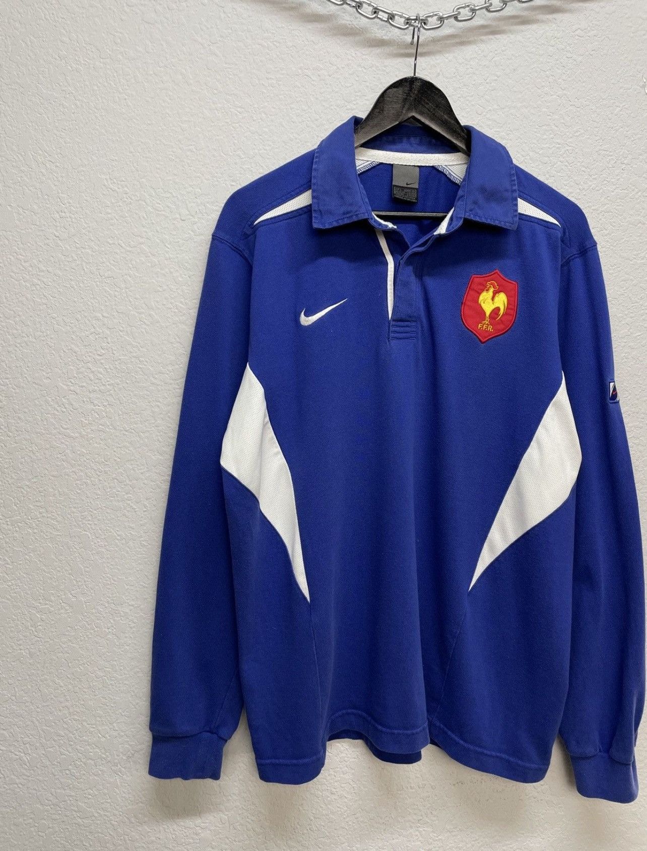 Vintage Vinitage Y2K Nike France 2000s Rugby Polo Sweatshirt Size US M / EU 48-50 / 2 - 9 Thumbnail
