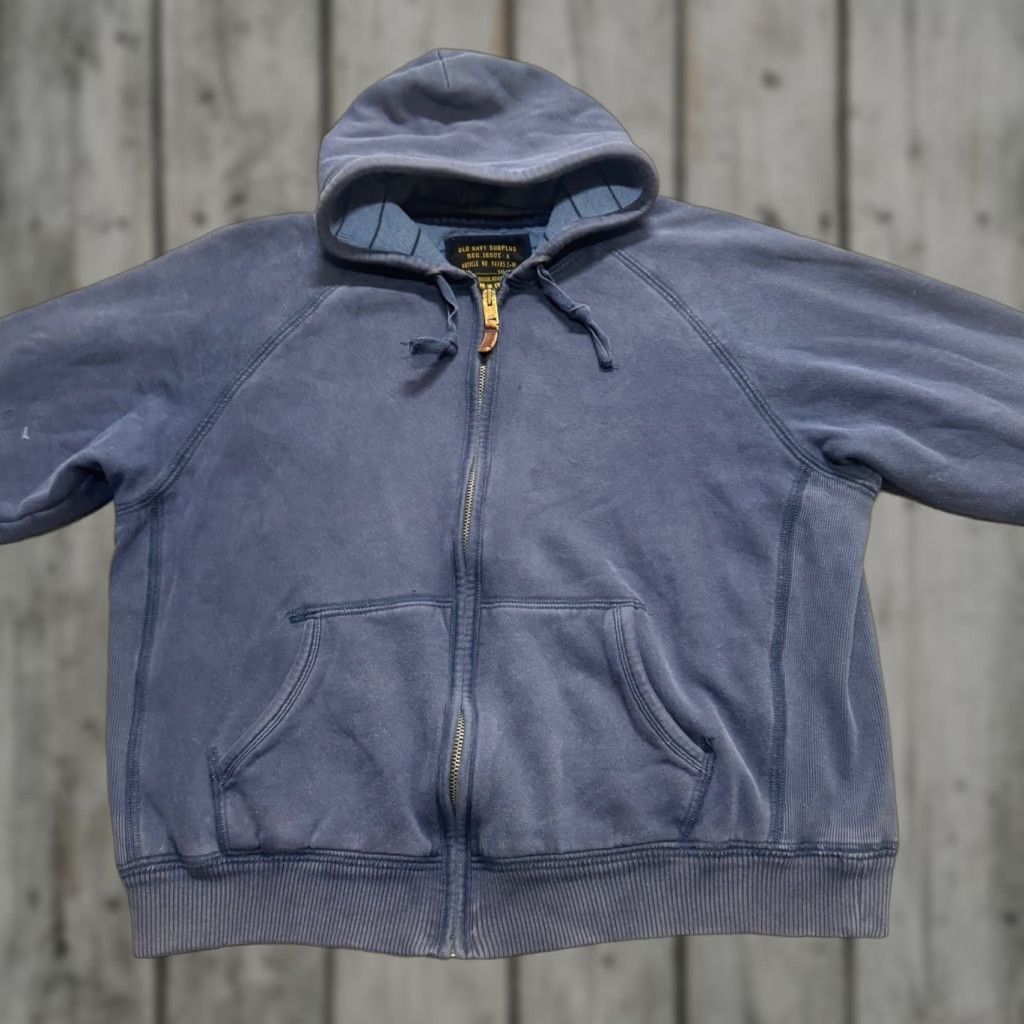 Old Navy VINTAGE Old Navy Jacket 2XL Blue Mens Full Zip Thermal Lined Cotton Windbreaker Stained Surplus Distressed 2XLT Adult Mens Size US XXL / EU 58 / 5 - 1 Thumbnail