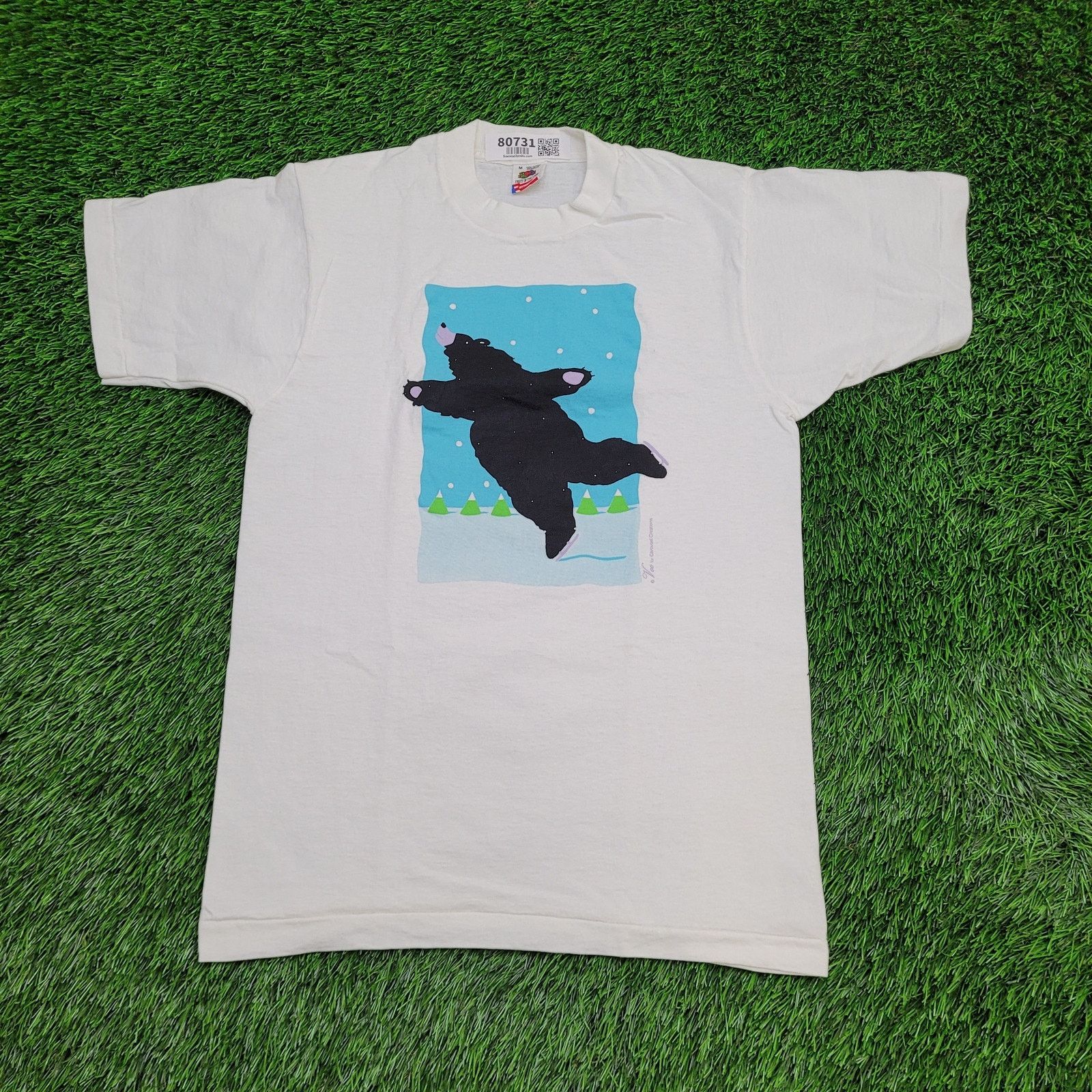 Fruit Of The Loom VTG 90s Ice Skating Polar Bear Shirt Small 18x25 White USA Size US S / EU 44-46 / 1 - 1 Thumbnail