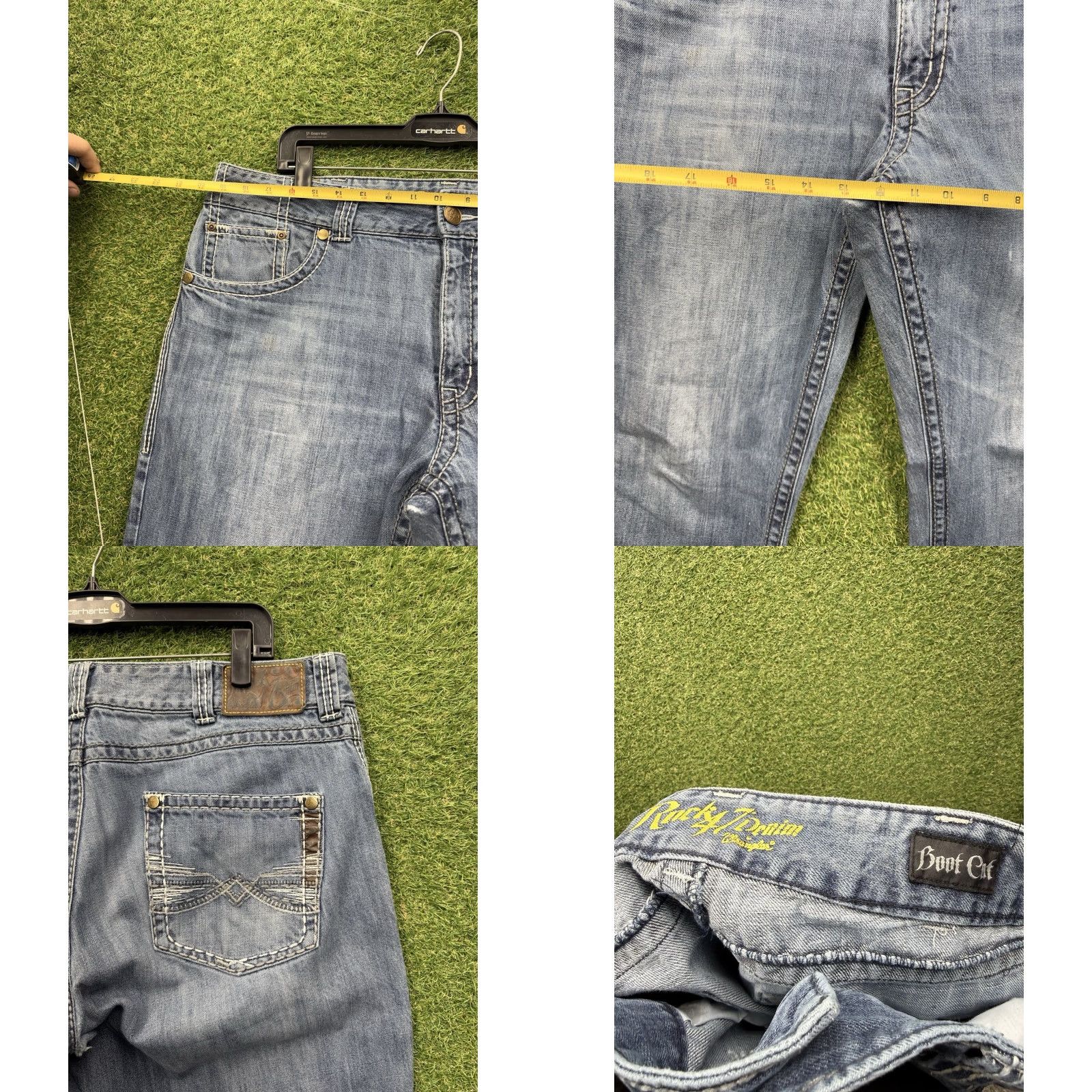 47 Rock 47 Jeans Mens Slim Boot Cut 38x34 Denim Blue Light Wash Wrangler Rock 47 Denim Western Style 5-Pocket Men Inseam 34in Size US 38 / EU 54 - 8 Thumbnail