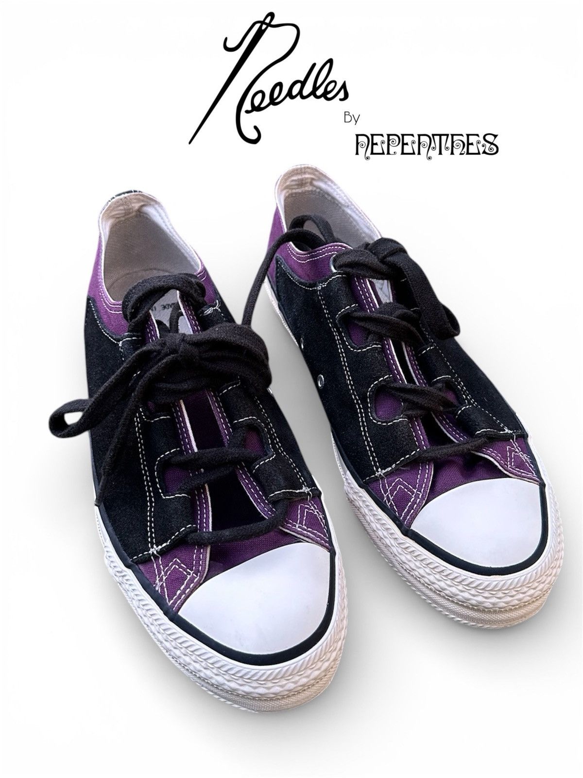Needles Needles By Nepenthes Asymmetric Ghillie Low Top Sneakers Size US 8 / EU 41 - 1 Thumbnail