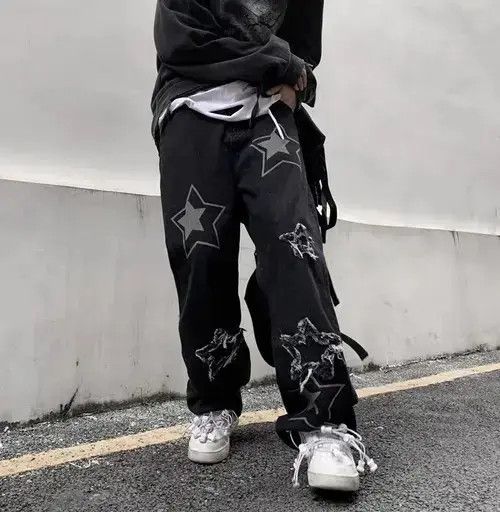 Other Printed Patchwork Male Baggy Jeans Size US 31 - 3 Thumbnail