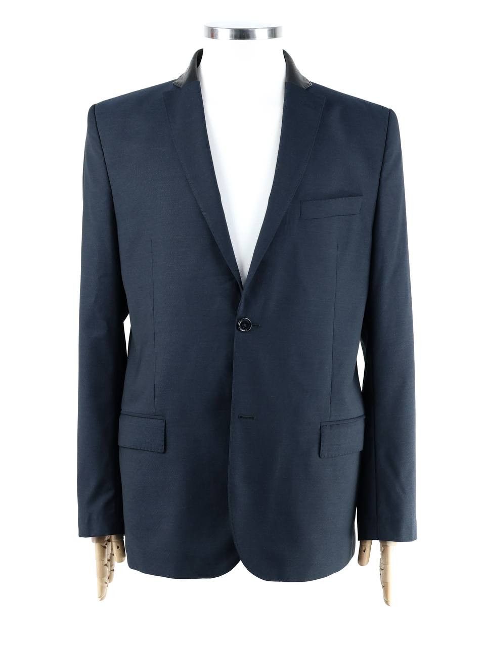 J.Lindeberg J.LINDEBERG Super 100's wool blazer with leather collar Size 54R - 1 Thumbnail