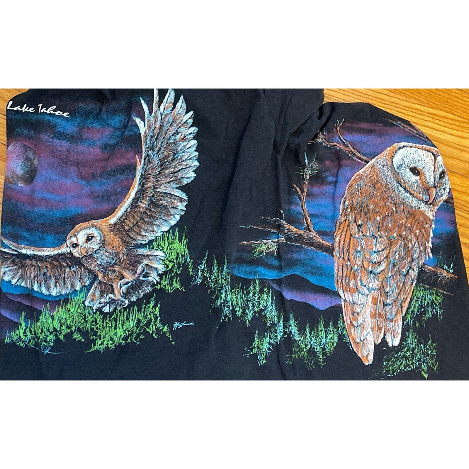 Other VTG 90s XXL 2XL Lake Tahoe Barn Owl Nature Habitat Single St Size US XXL / EU 58 / 5 - 3 Thumbnail