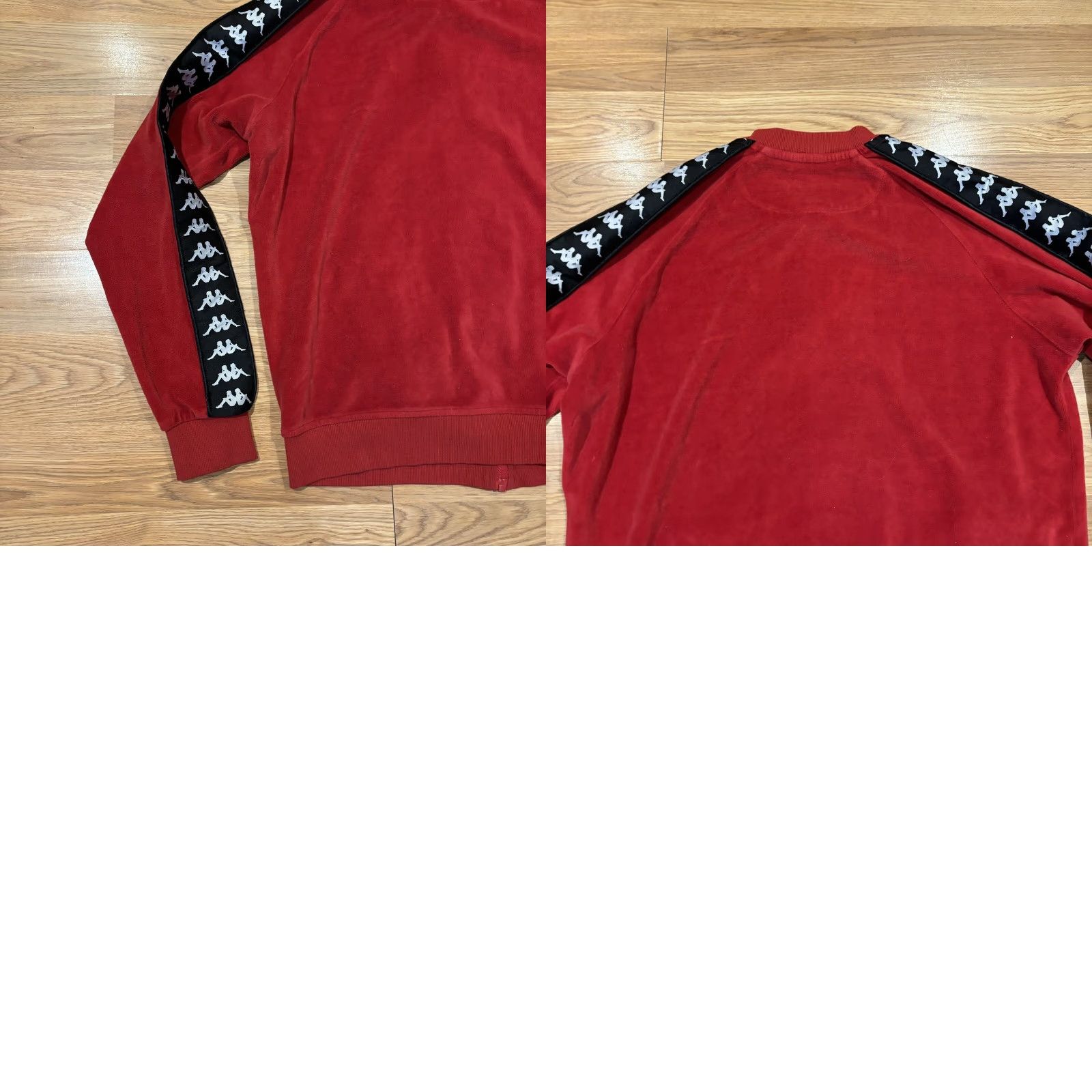 Kappa Kappa Taped Sleeves Red Velour Tracksuit Track Jacket Unisex Size Medium Size M / US 6-8 / IT 42-44 - 9 Thumbnail