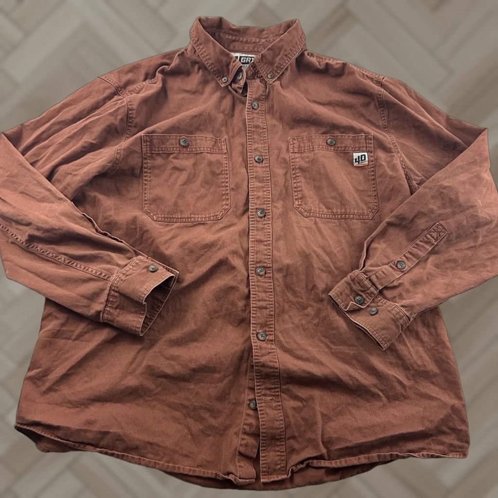 CO Duluth 40 Grit Long Sleeve Button-Up Shirt 2XL Men's Brown Rust Size US XXL / EU 58 / 5 - 1 Thumbnail