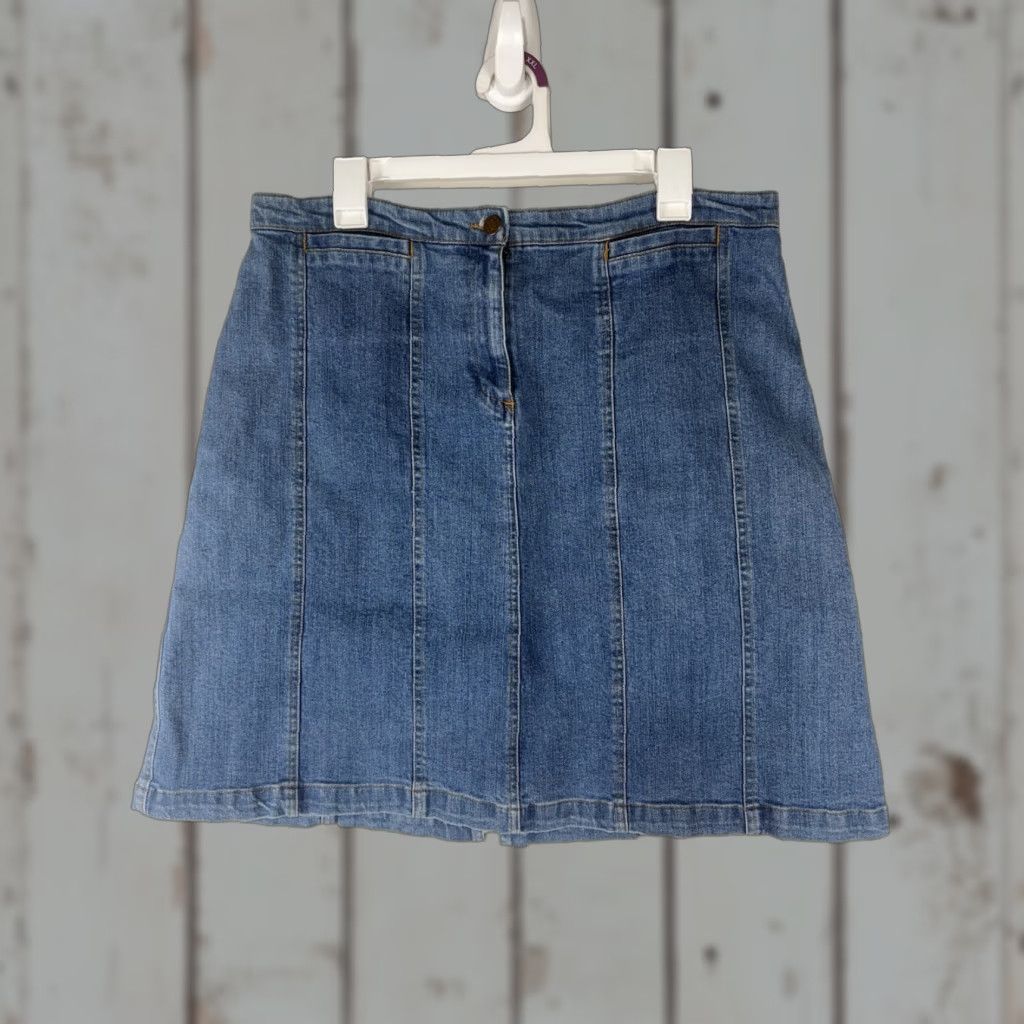 Denime Jones Sport A-Line Midi Denim Skirt Women's Size 14 Blue 90s Casual Size 36" / US 14 / IT 50 - 1 Thumbnail