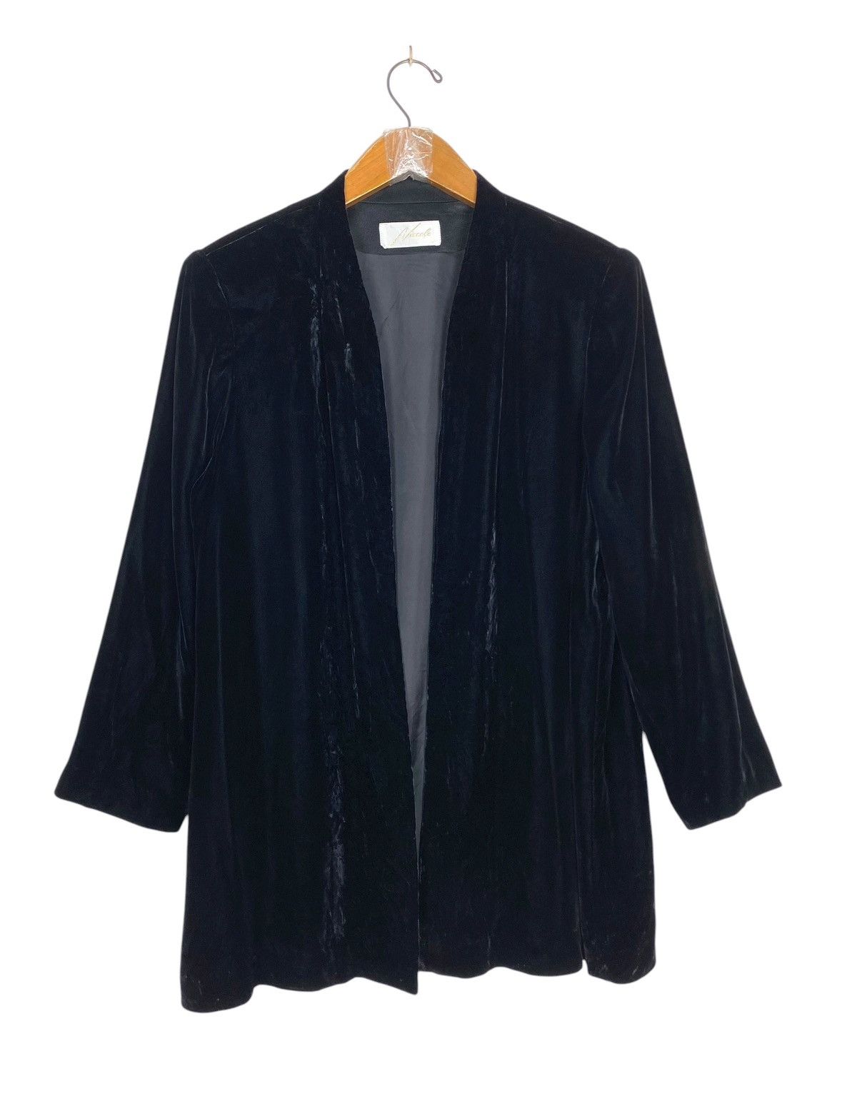 Japanese Brand Rare‼️ Vintage Niccole Velvet Silk Open Jacket Made in Japan Size L / US 10 / IT 46 - 1 Thumbnail