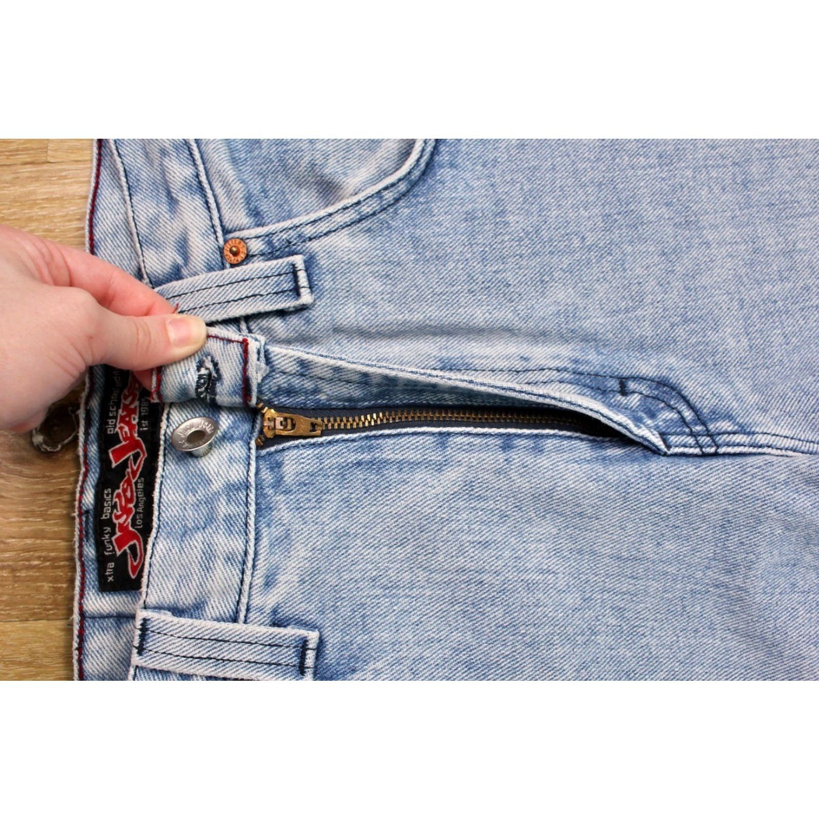 JNCO JNCO Women's 1990s VTG Wide Leg Jeans Sz 11 31x32 Light Wash Blue 90s CasualMens Womens? Size 24" / US 00 / IT 34 - 5 Thumbnail