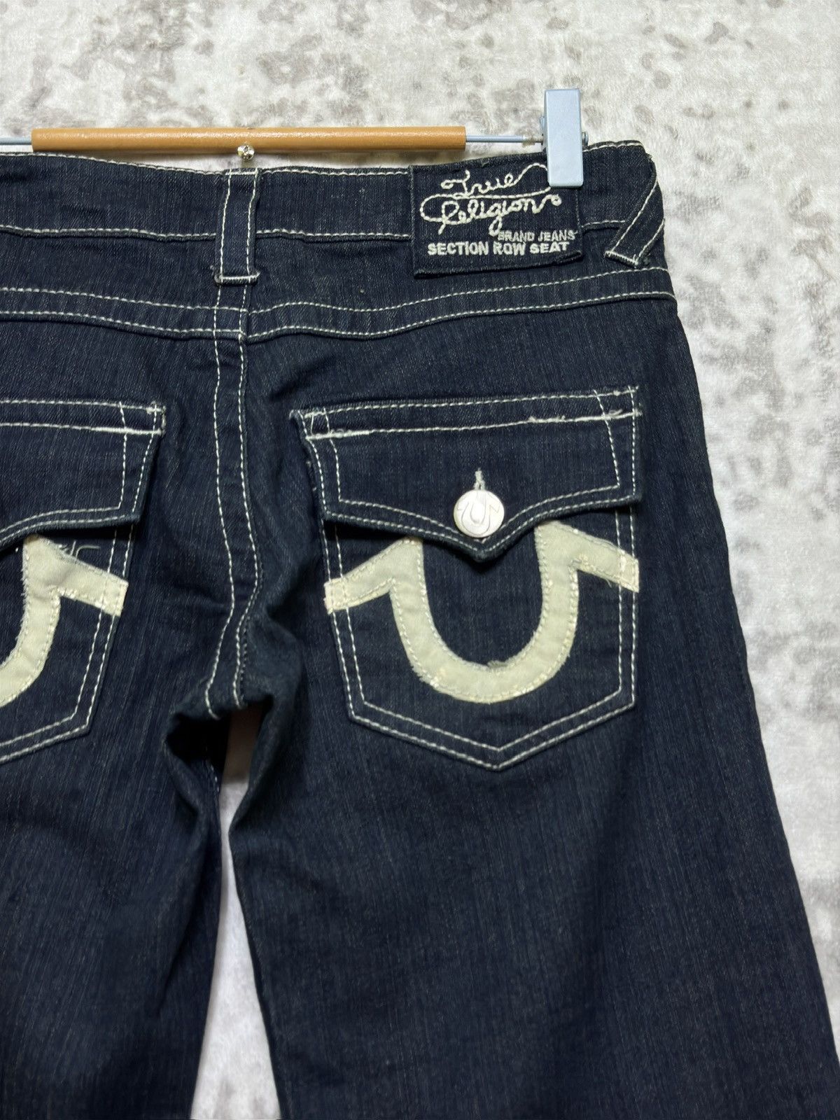 True Religion True Religion Bootcut Jeans White Patches Y2K Dark Wash Size US 29 - 9 Thumbnail