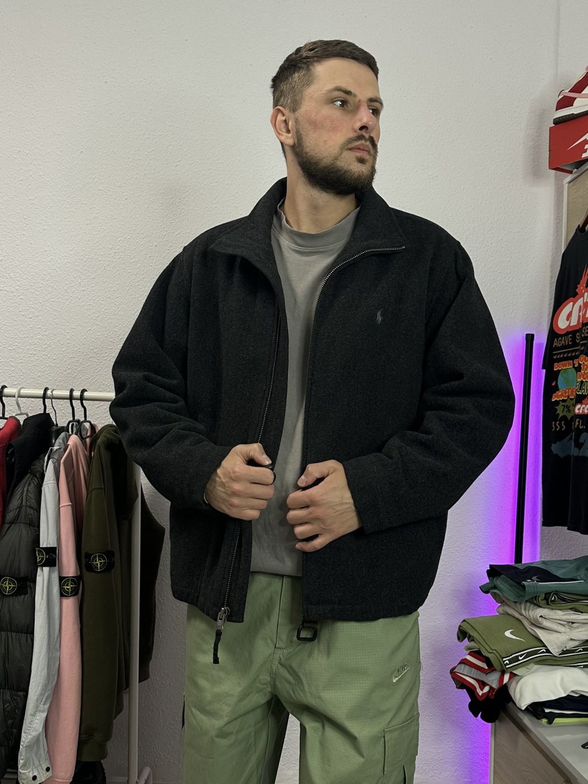 Polo Ralph Lauren × Vintage Polo Ralph Lauren vintage wool bomber jacket Size US L / EU 52-54 / 3 - 3 Thumbnail