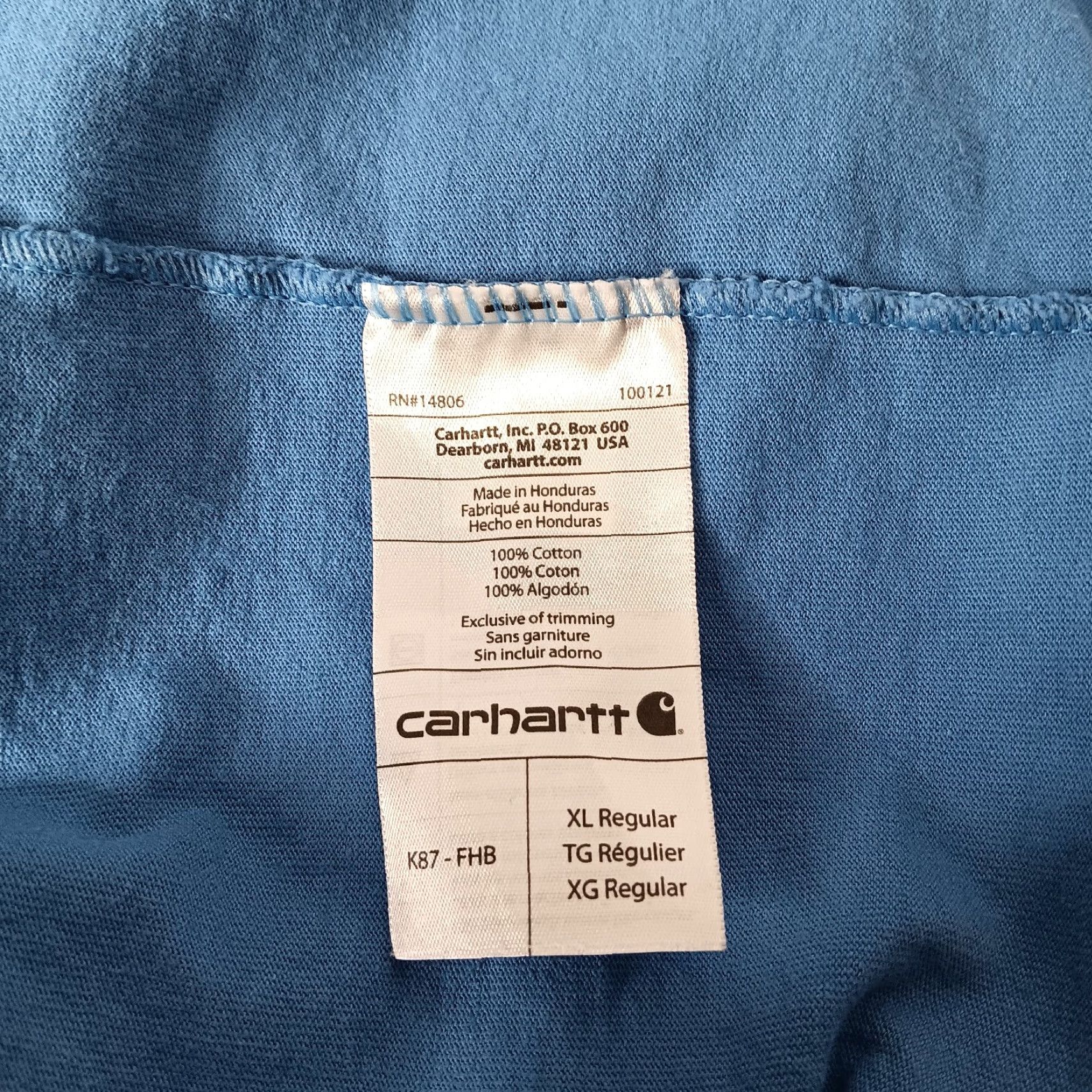 Carhartt CARHARTT Pocket T-Shirt XL Original Fit Logo Classic Workwear Blue Mens Size US XL / EU 56 / 4 - 4 Thumbnail