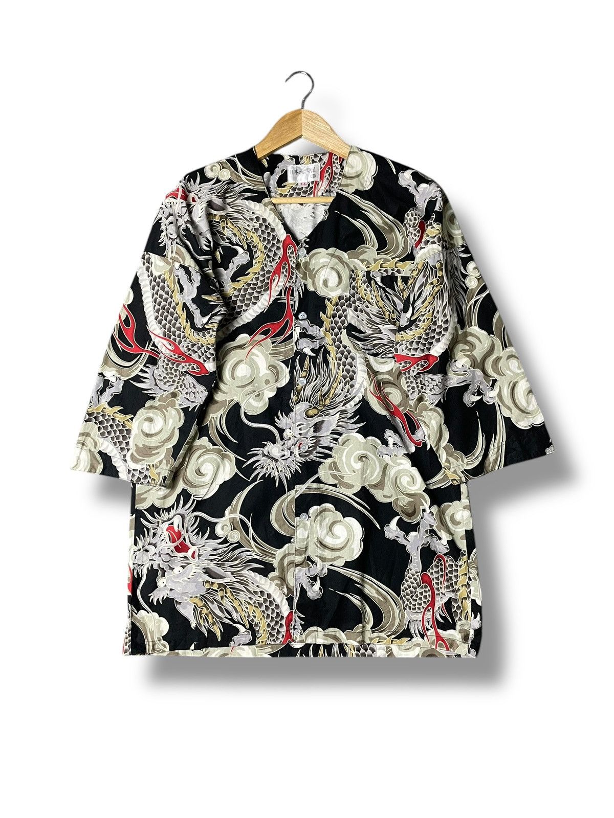 Japanese Brand Koikuchi Brand Dragon Patterned Button Up Shirts (59) Size US S / EU 44-46 / 1 - 1 Thumbnail