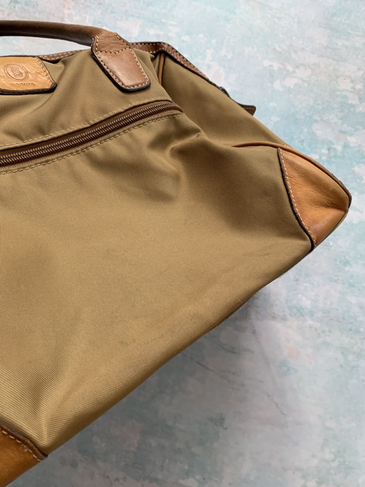 Bogner Vintage Bogner Shoulder Bag Womens Brown Canvas Leather Trim Size ONE SIZE - 18 Thumbnail