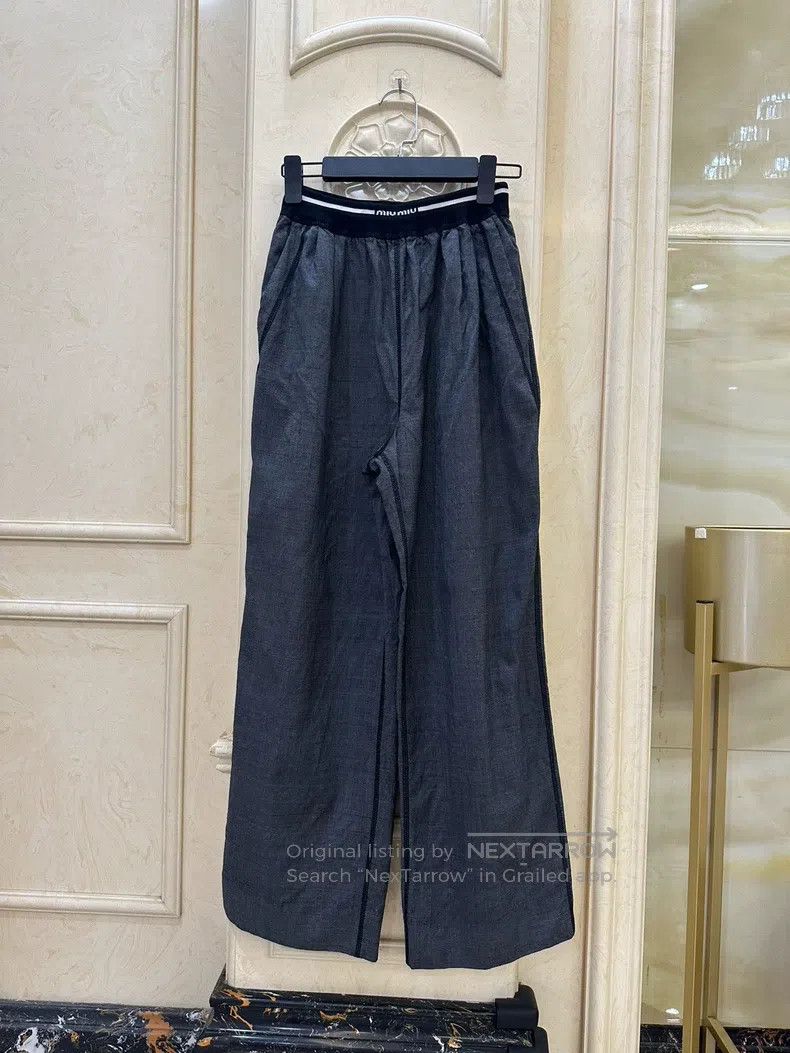 Miu Miu Miu Miu 36 Ribbon letter slacks Size 35" - 1 Thumbnail