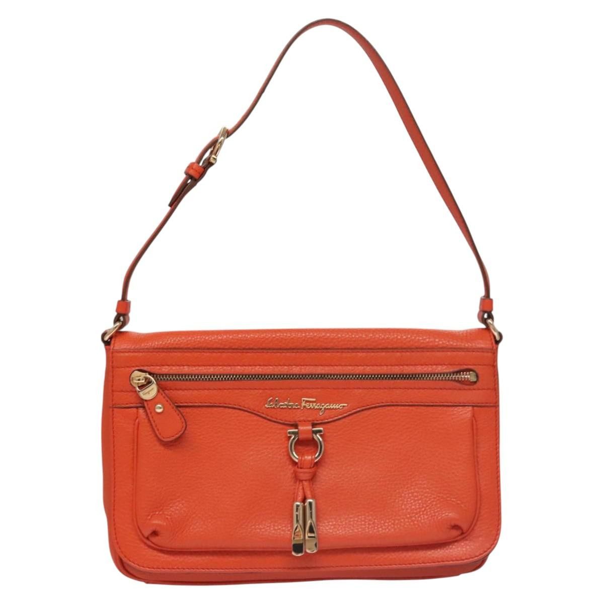 Orange Leather Shoulder Bag (Pre-Owned)