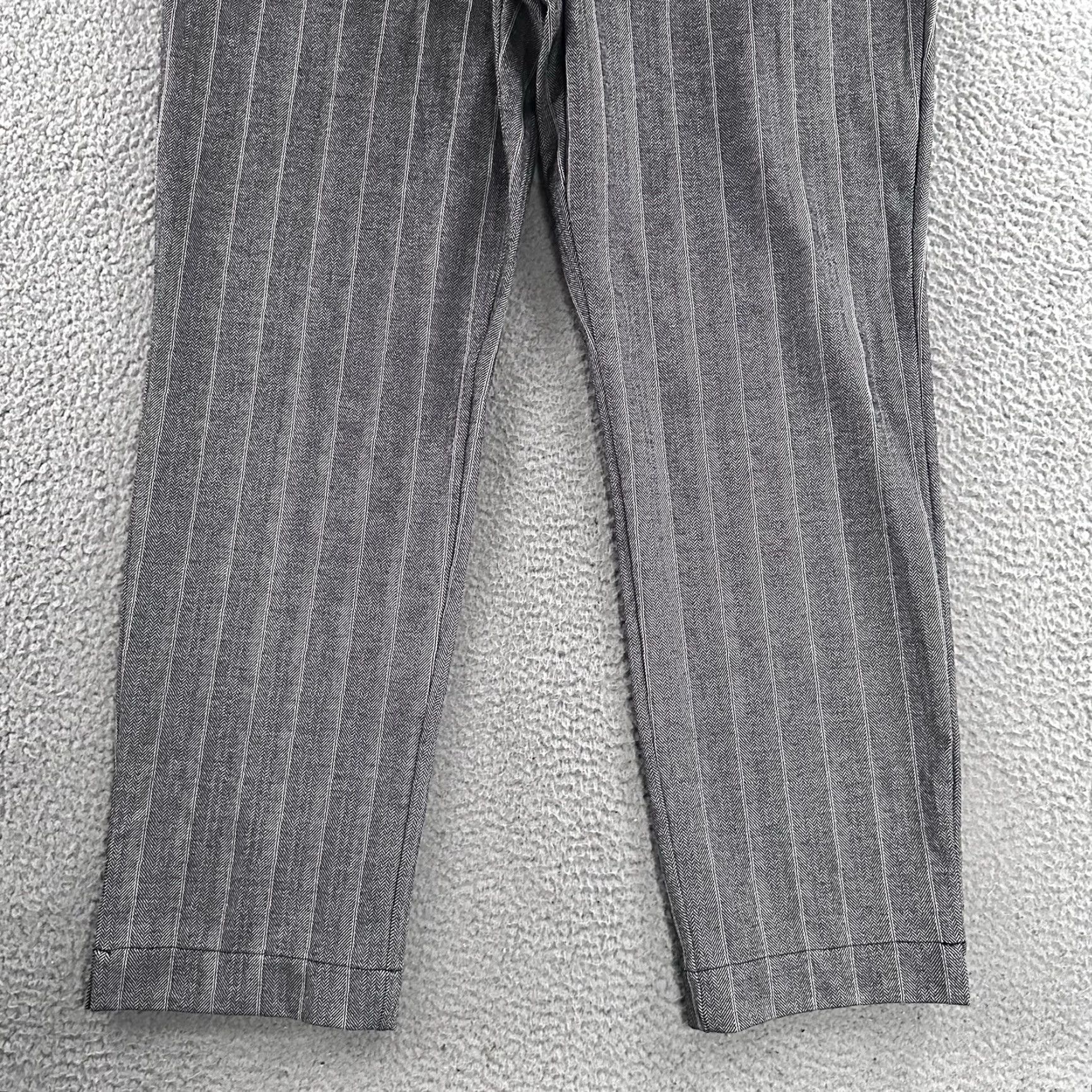 Lee Lee Pants Women Gray Size 18 Straight Mid Rise Striped Polyester Blend Size 25" / US 0 / IT 36 - 4 Thumbnail