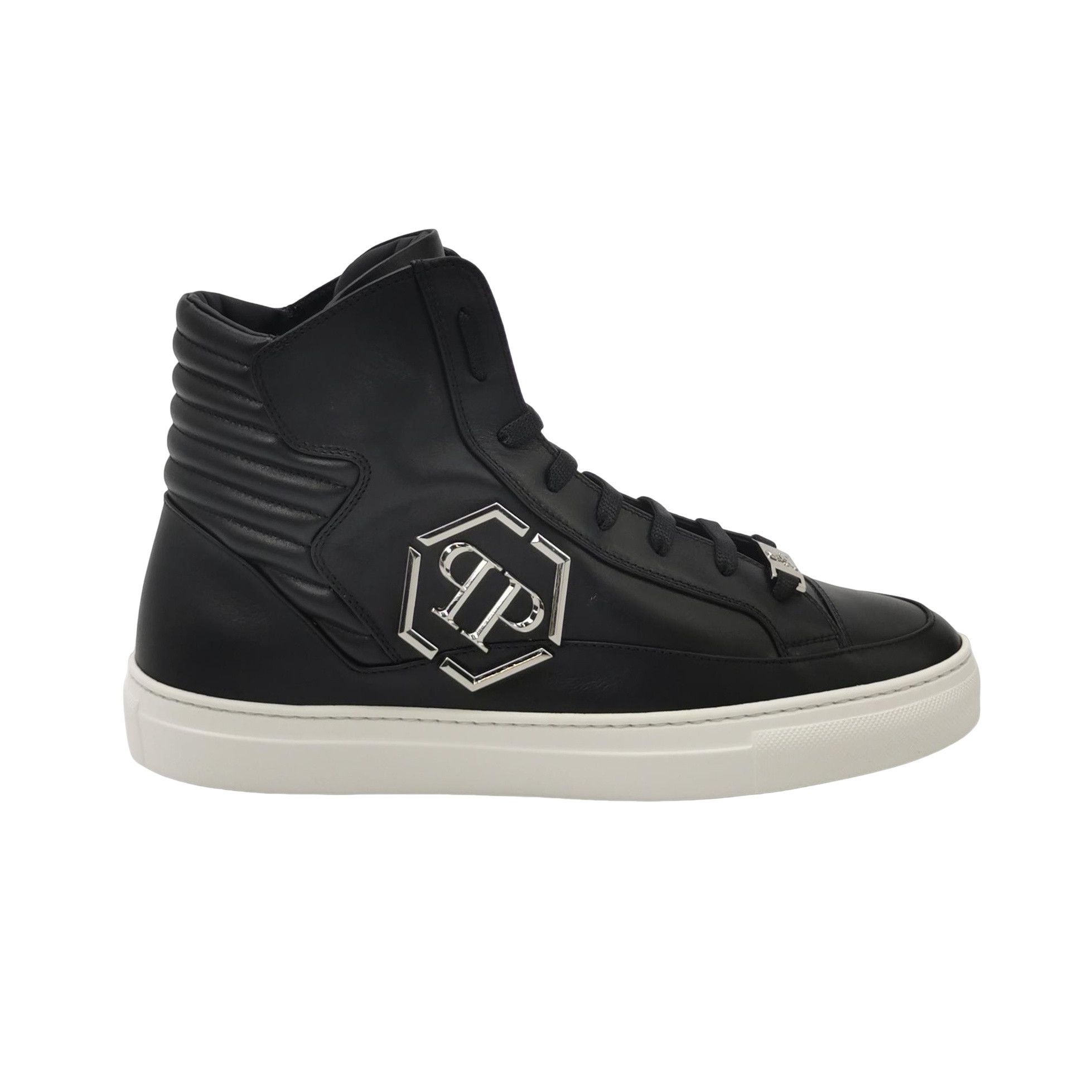 Philipp Plein Philipp Plein Logo Leather High Top Sneakers 43 Size US 10 / EU 43 - 1 Thumbnail