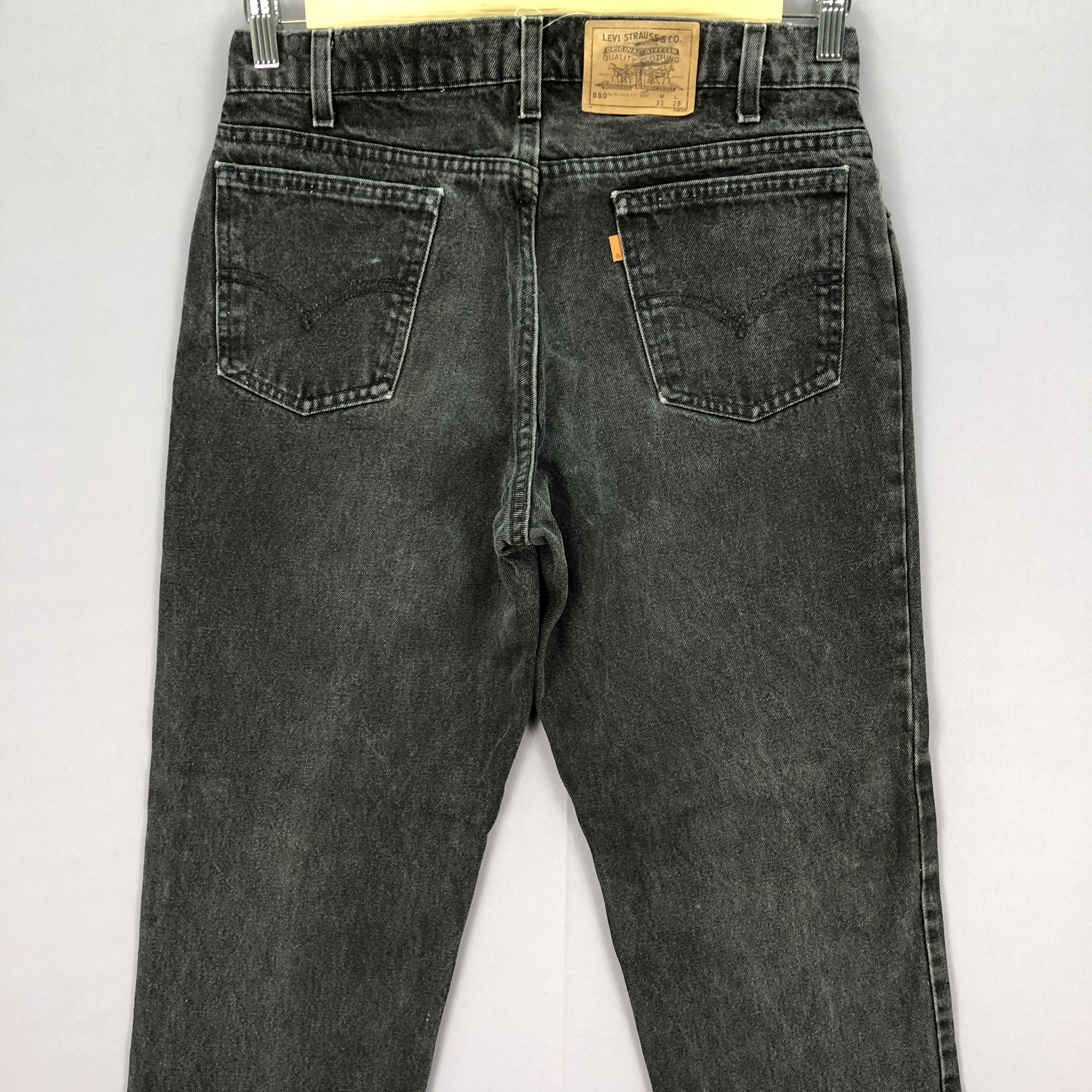 Jean Vintage Levis 550 Orange Tab Jeans Levi's Super Black Denim Size US 30 / EU 46 - 6 Thumbnail
