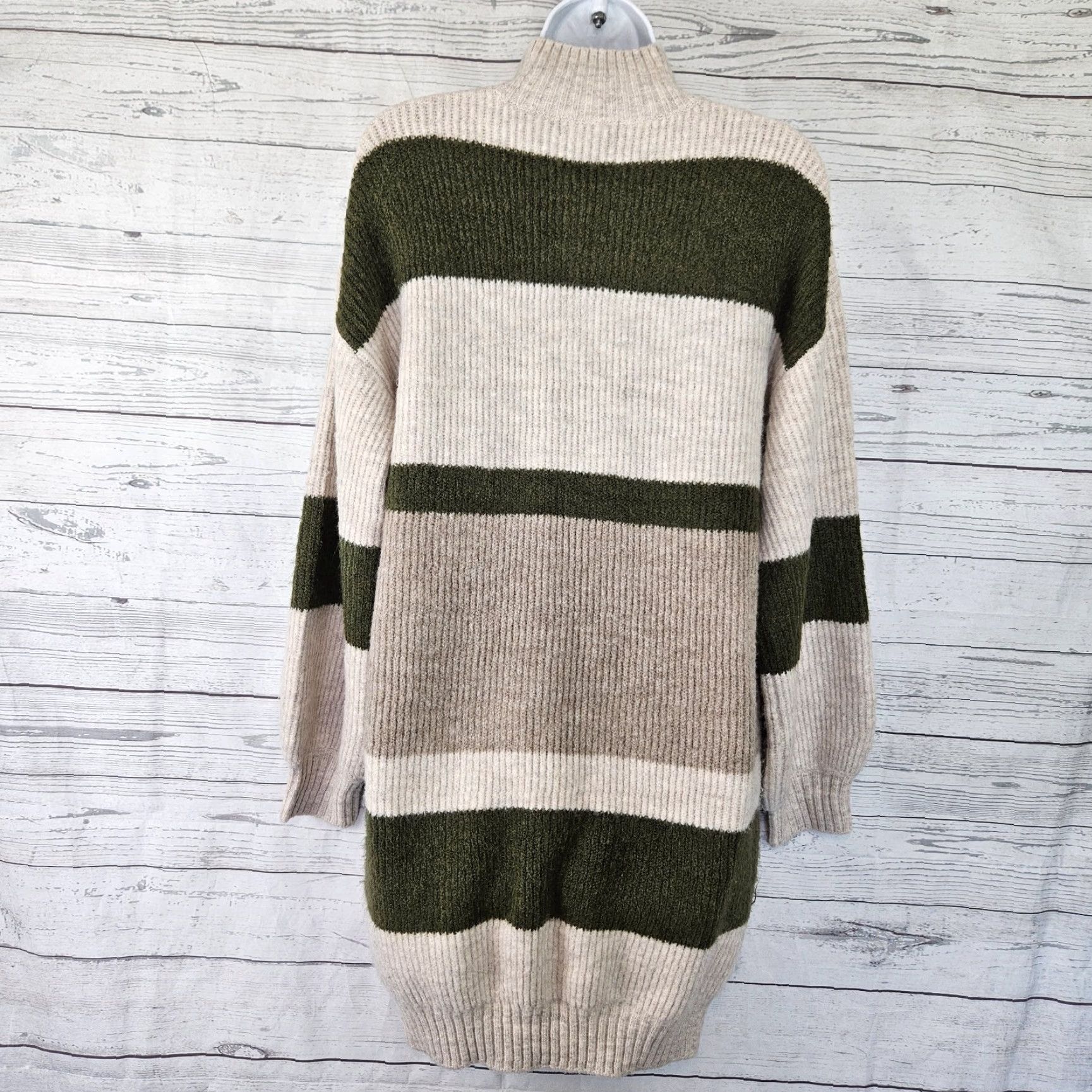 Lulus Lulus Womens Sweater Tunic M Multicolor Stripe Mock Neck Long Sleeve Pullover Fall Winter Size M / US 6-8 / IT 42-44 - 3 Thumbnail