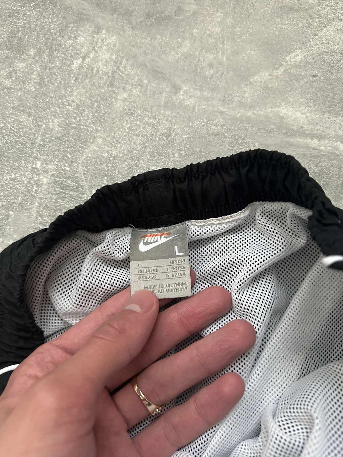 Nike × Vintage Vintage Nike Drill Swoosh Y2K Nylon Shorts Size US 32 / EU 48 - 4 Thumbnail