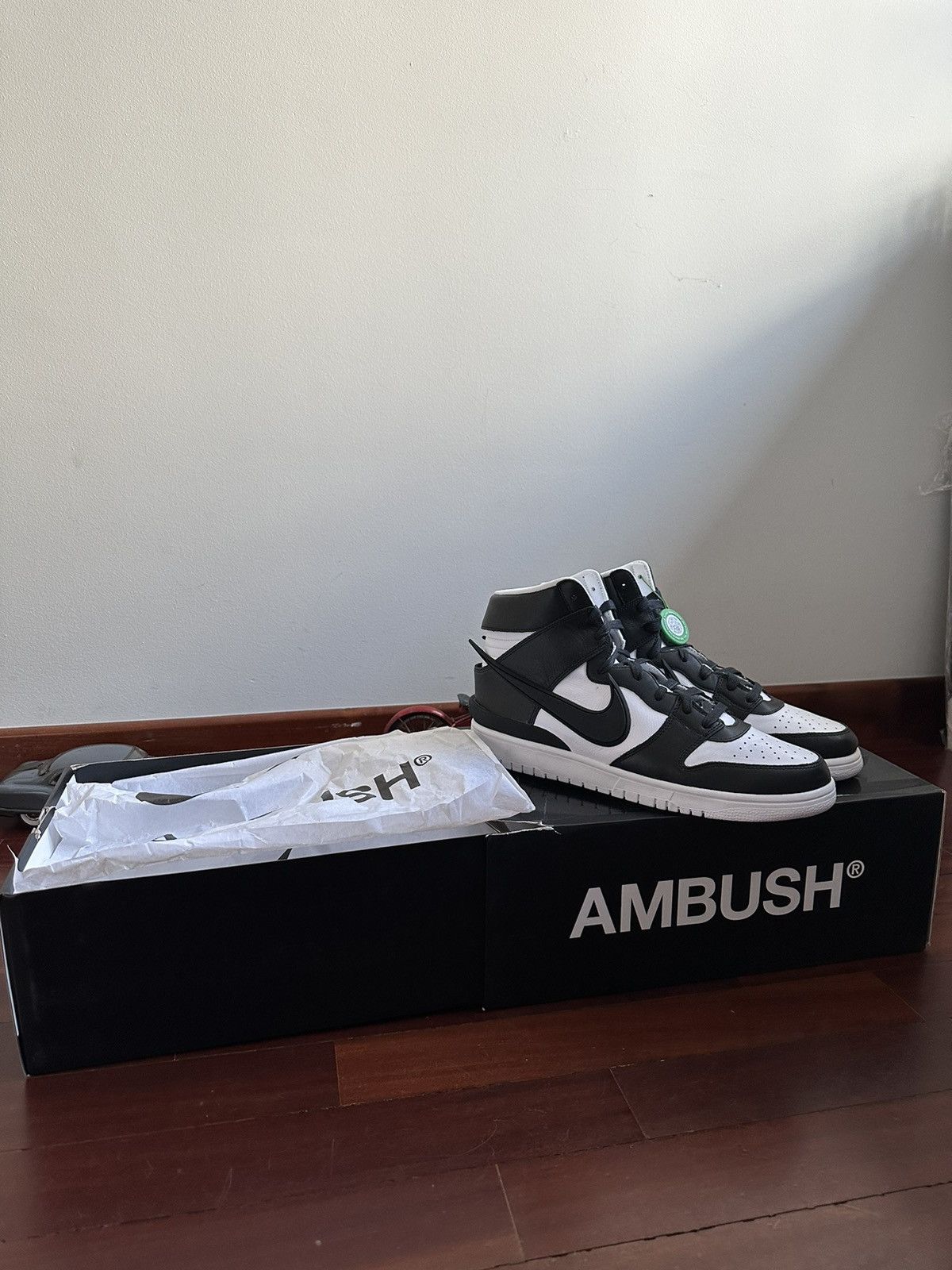 image of Ambush Design x Nike Ambush Dunk High Shoes in Black, Men's (Size 12)