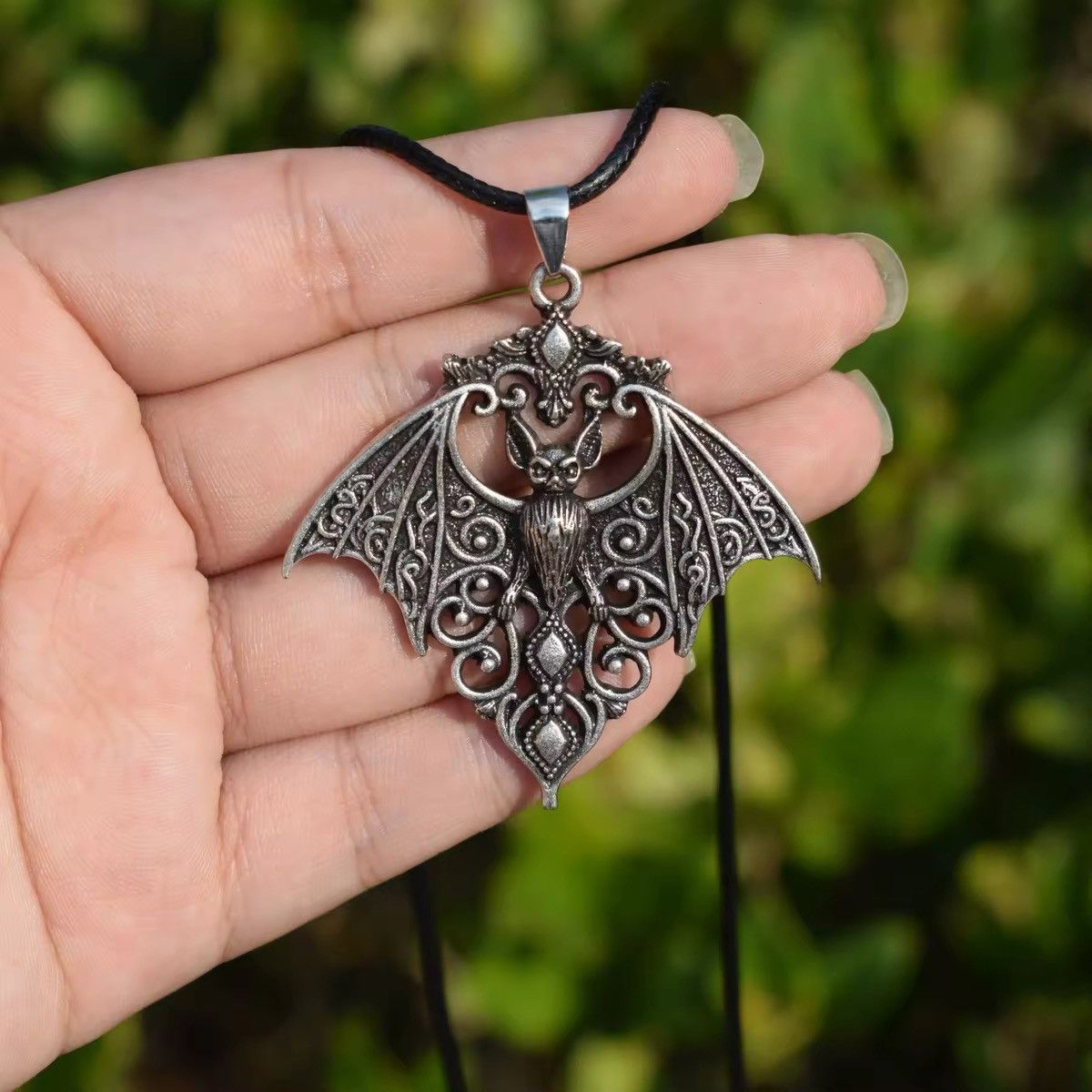 Jewelry Gothic Skull Wings Pendant Necklace Size ONE SIZE - 6 Thumbnail