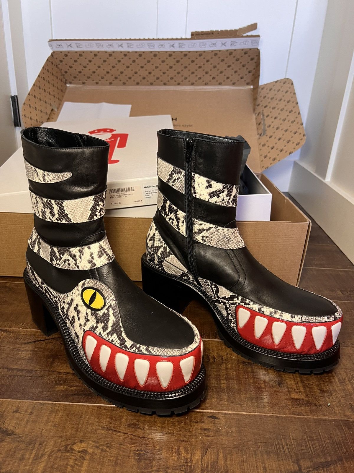 Walter Van Beirendonck Walter Van Beirendonck FW23 Viper Heel Boots Size US 12 / EU 45 - 1 Thumbnail