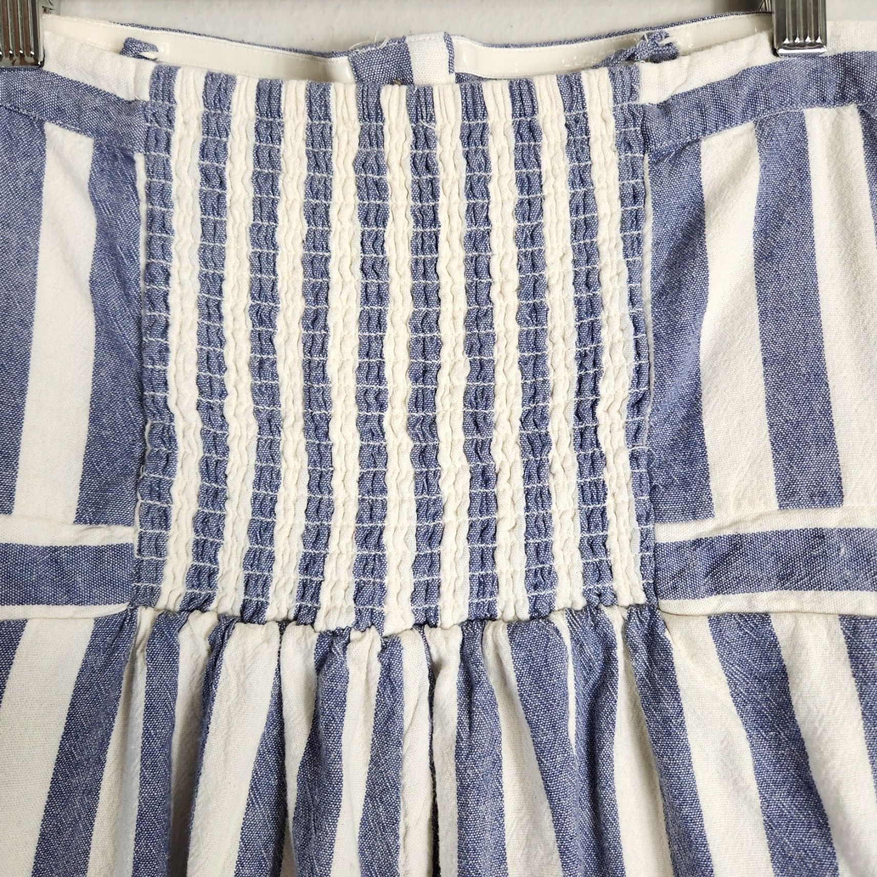 American Eagle Outfitters American Eagle Outfitters Jumpsuit Womens Striped Linen Blend Wide Leg Cropped M Blue White Casual Beach Vacation 90s? No. Size 32" / US 10 / IT 46 - 6 Thumbnail