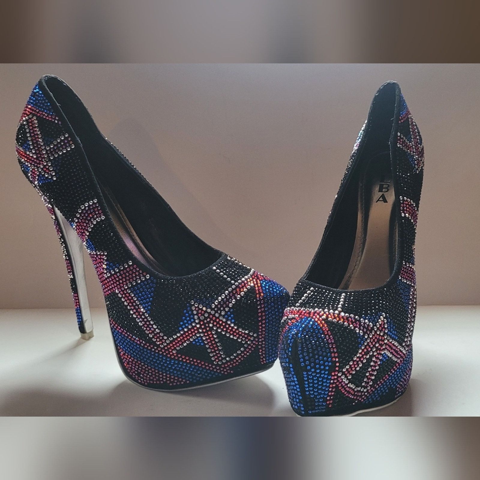 ALBA Alba rhinestone crystal studded platform heels, wome size 10 Size US 10 / IT 40 - 1 Thumbnail