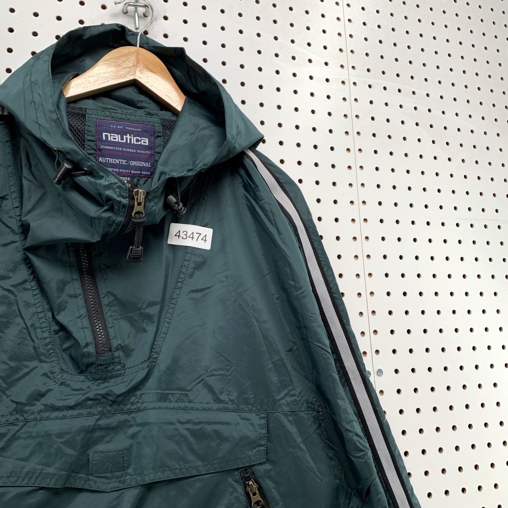 Nautica VINTAGE Nautica Hooded Pullover Anorak Jacket Mens Large Green Nylon Size US L / EU 52-54 / 3 - 7 Thumbnail