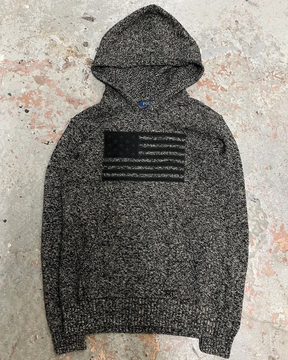 Polo Ralph Lauren Ralph Lauren Grey Wool USA Flag Patch Hoodie Size US XS / EU 42 / 0 - 4 Thumbnail