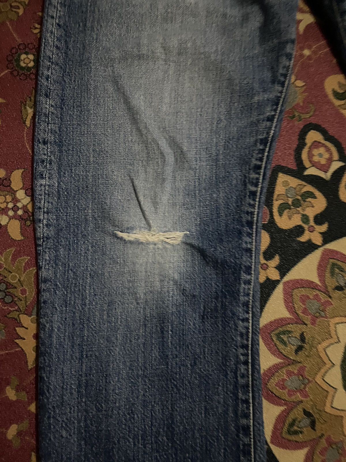 RRL Ralph Lauren 🔥RARE🔥🔥Vintage Double RL Distressed Denim Pants Size US 34 / EU 50 - 12 Thumbnail