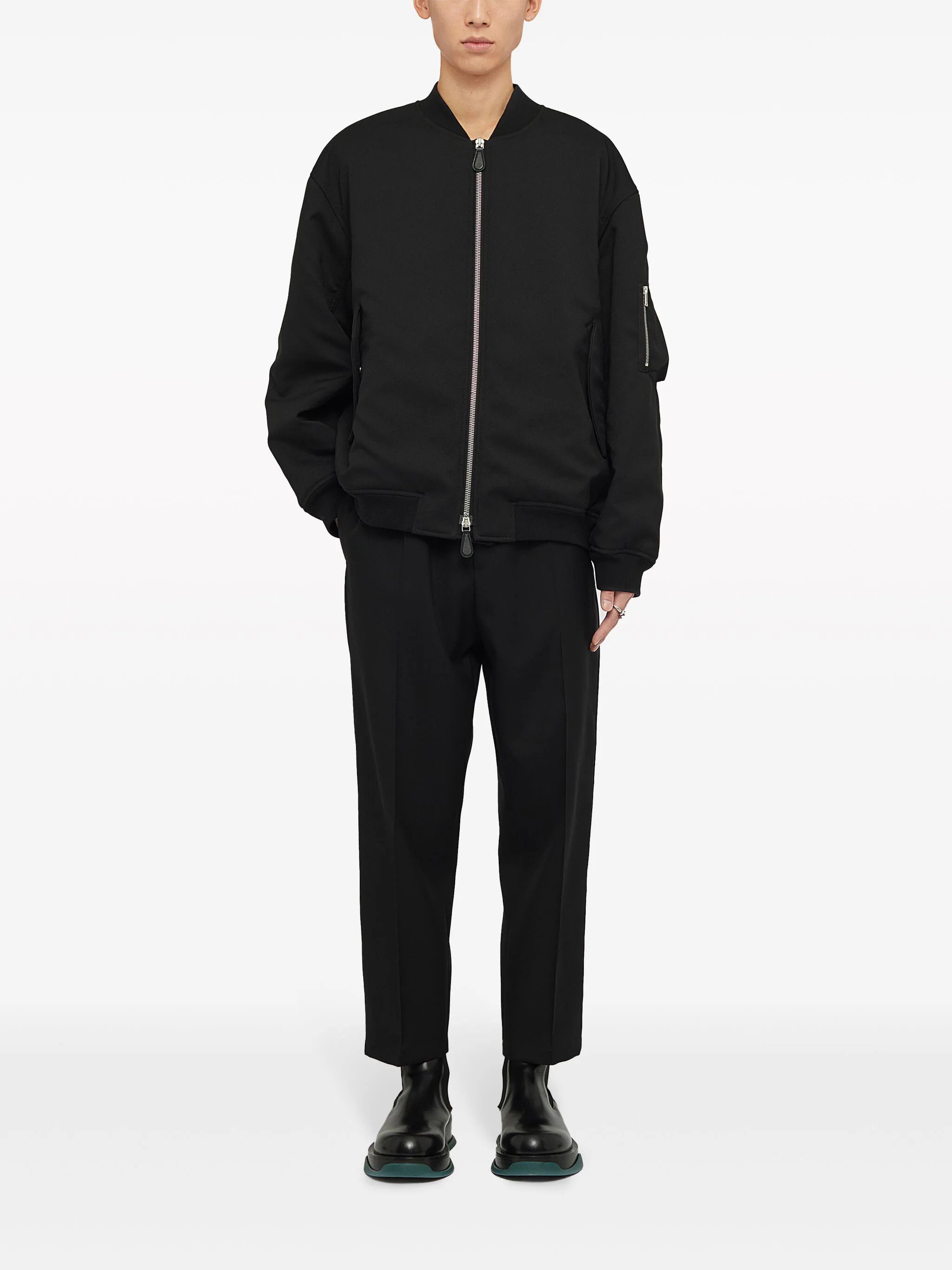 Jil Sander o1s22i1n1024 Tapered Wool Twill Trouser in Black Size US 34 / EU 50 - 2 Thumbnail