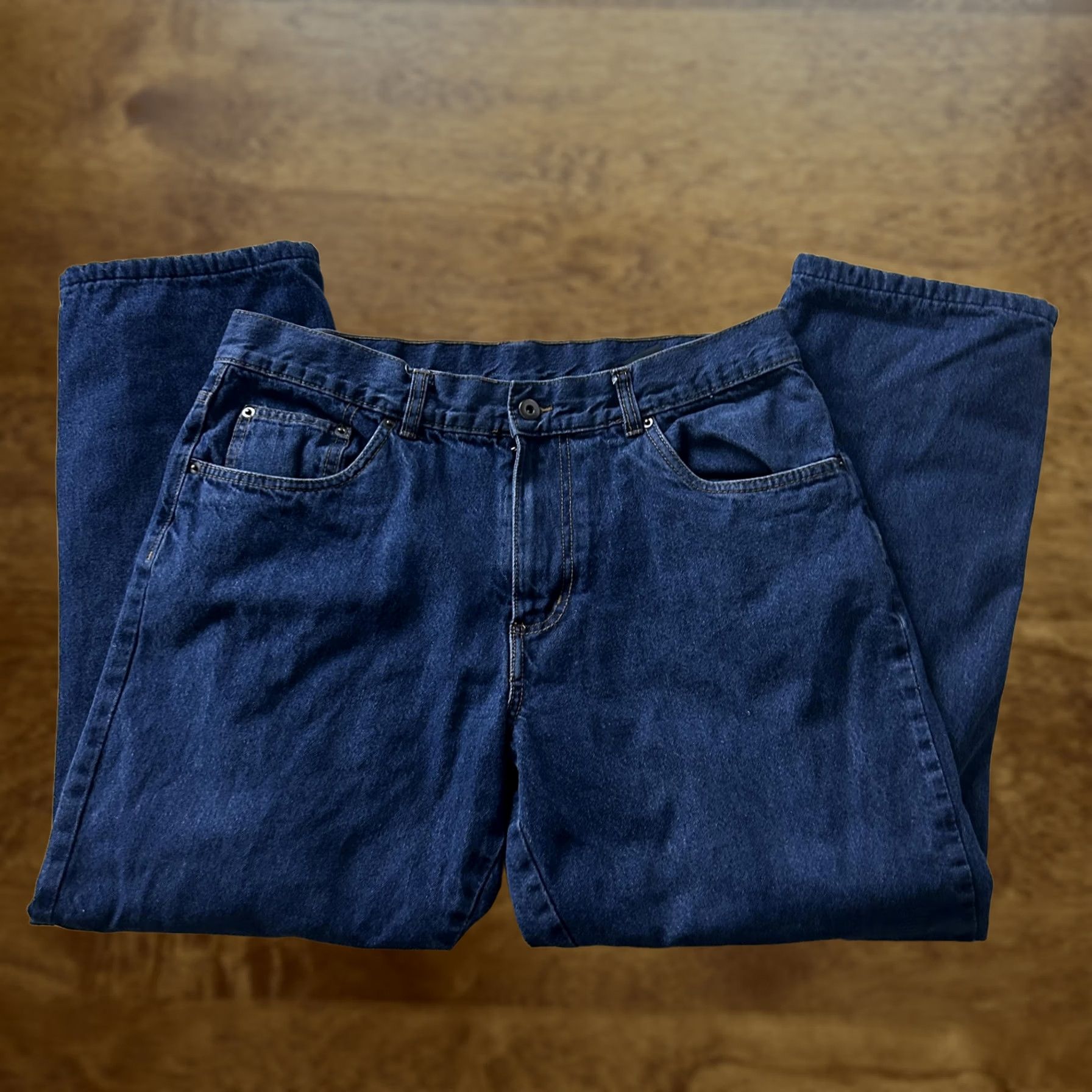 Vintage Adventuridge Jeans Mens 36x34 Blue Flannel Lined Straight Leg Denim Winter Denim Jeans Straight Mens Blue 36x34 Winter Fall 5-Pocket Mens Size US 36 / EU 52 - 1 Thumbnail