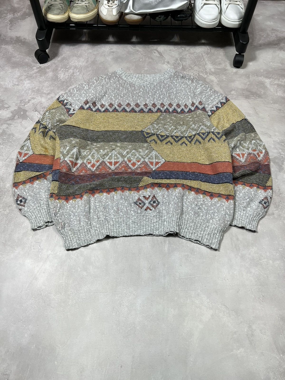 Vintage Vintage 90s Polo Ralph Lauren Style Baggy Pattern Sweater Size US XL / EU 56 / 4 - 2 Thumbnail