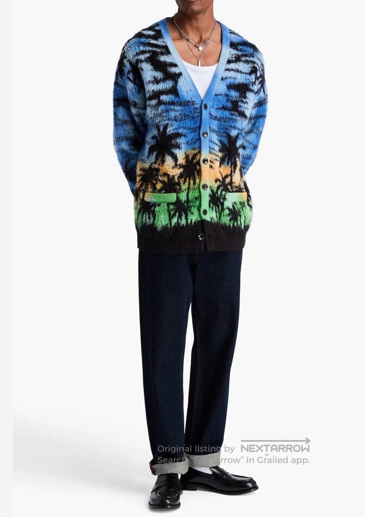 Celine Celine Brushed Cotton-Blend Jacquard Cardigan. Size L / US 10 / IT 46 - 8 Thumbnail